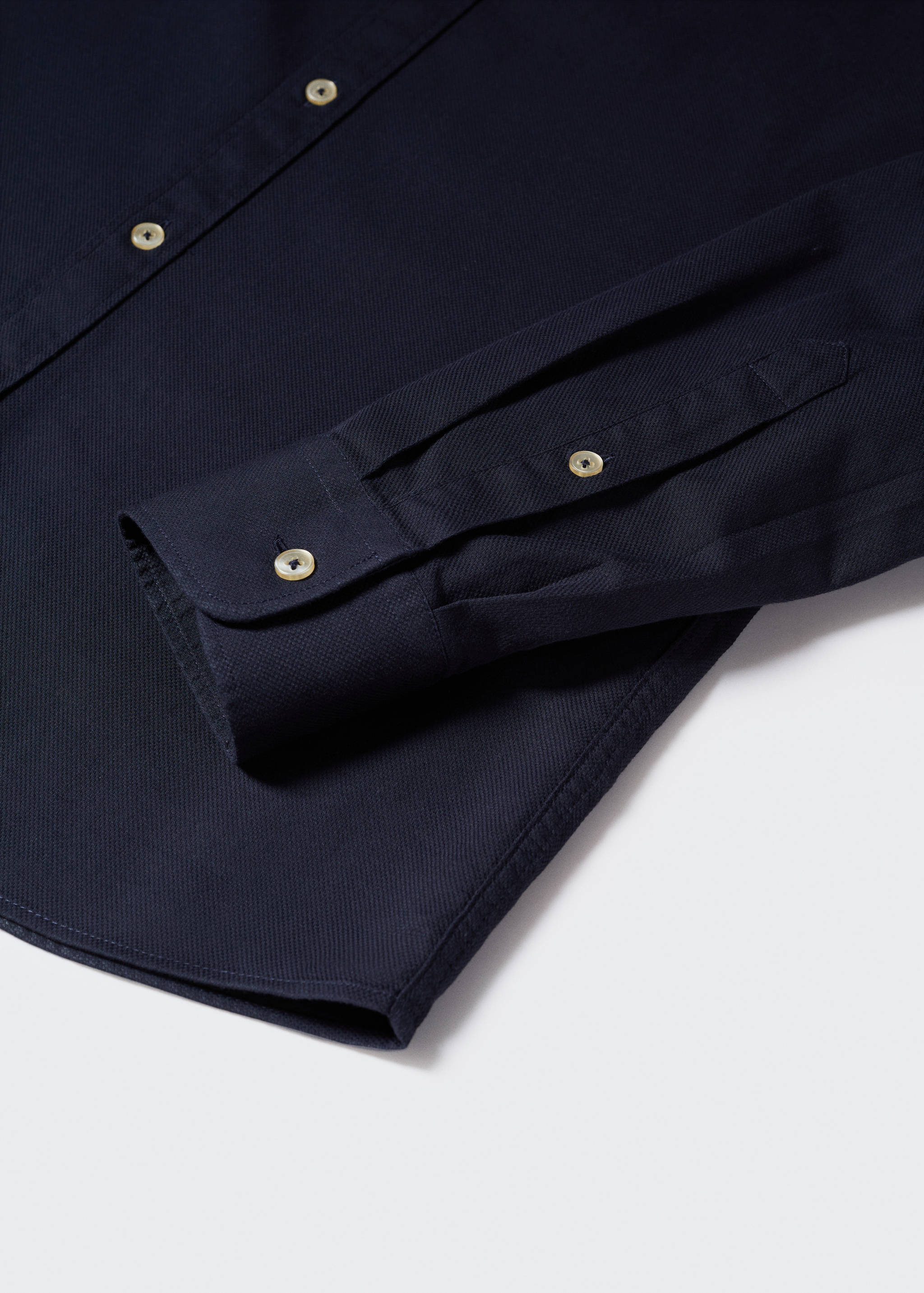 Slim-fit cotton structured shirt - Details of the article 8