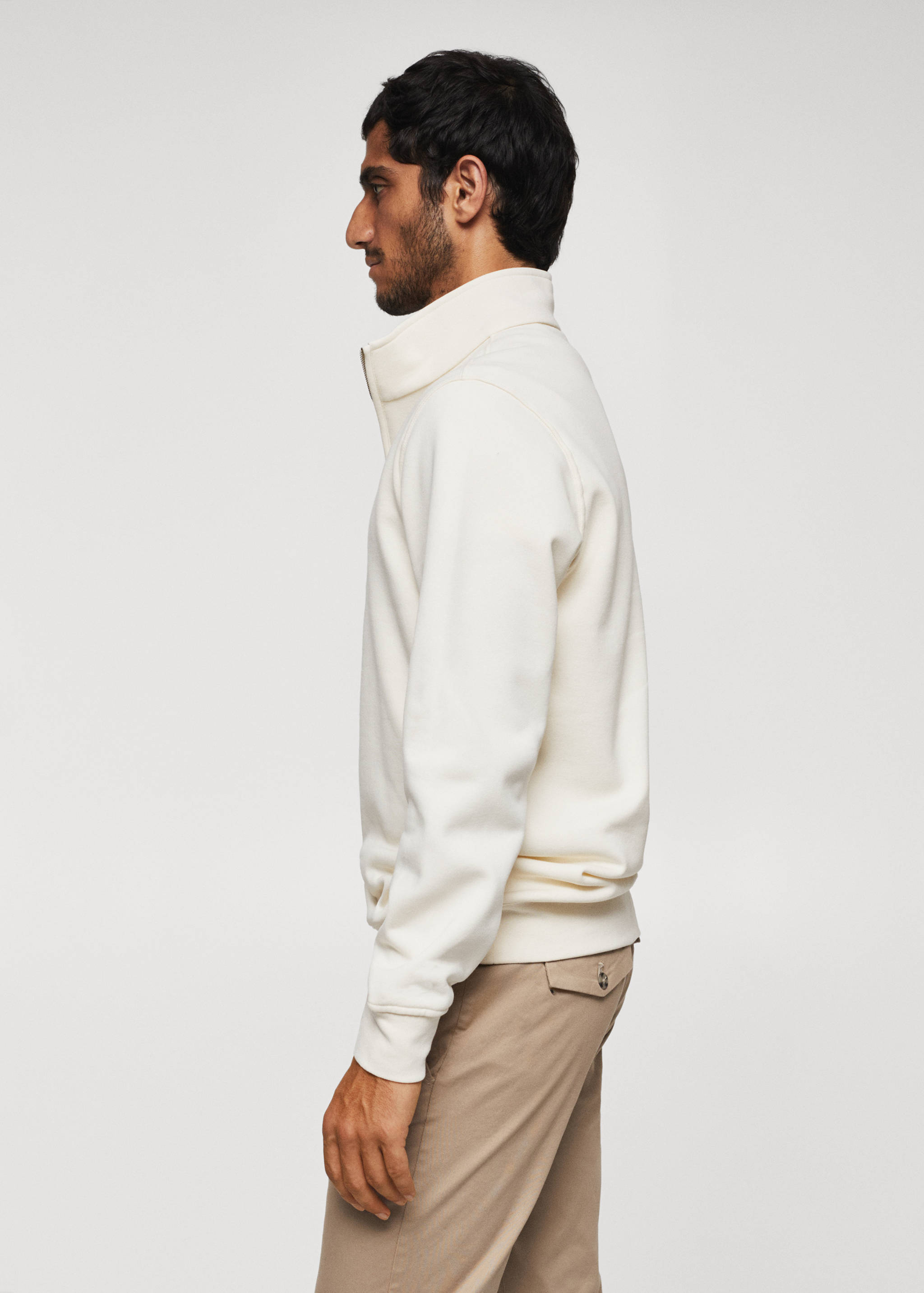 Cotton sweatshirt with zip neck - Details of the article 6