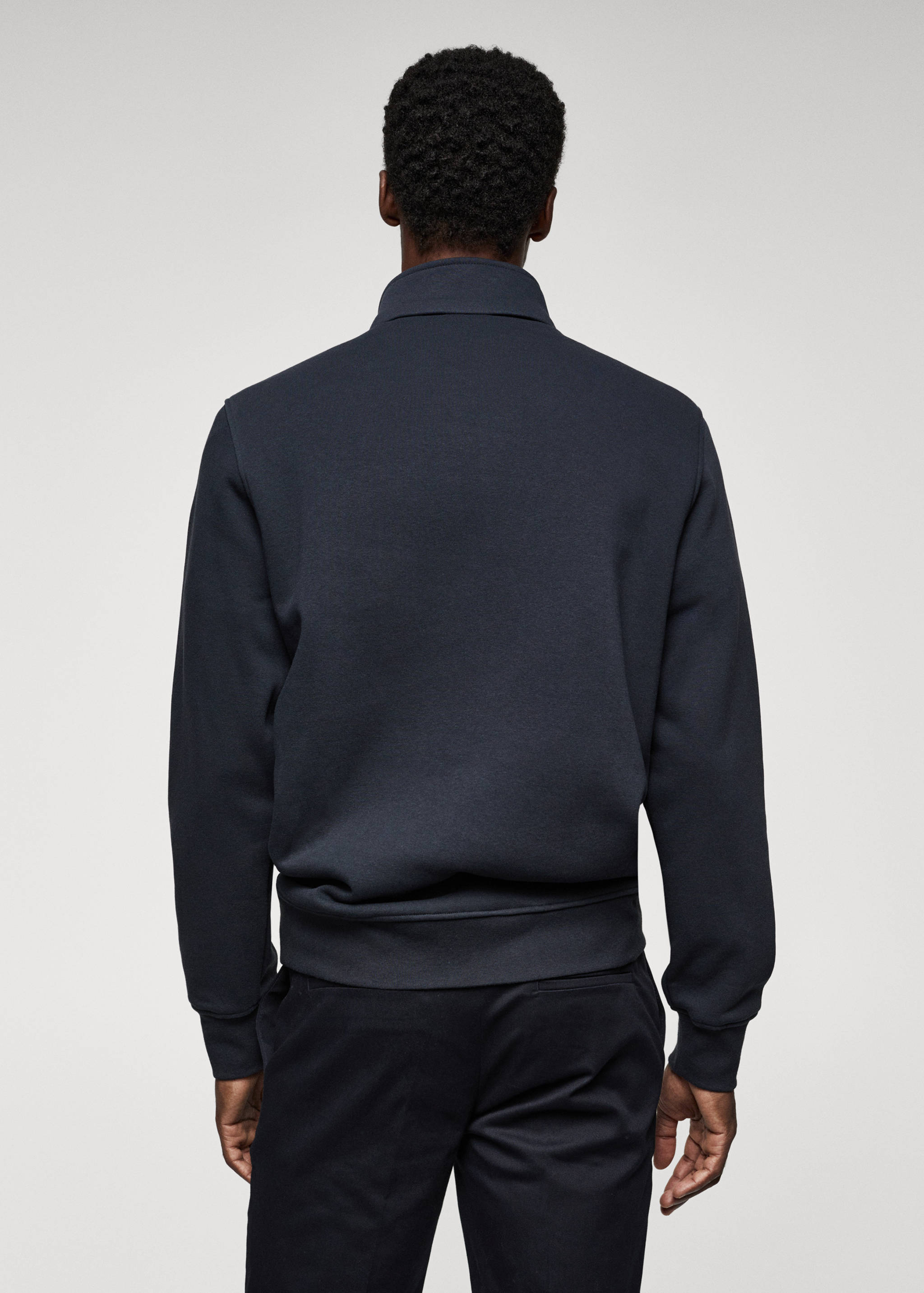 Cotton sweatshirt with zip neck - Reverse of the article