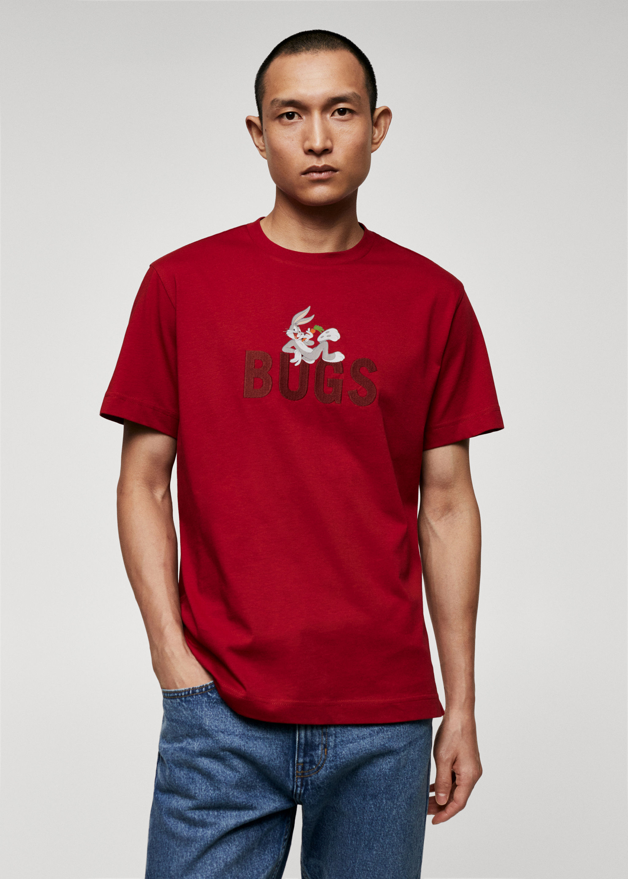 Embroidered cotton T-shirt - Medium plane