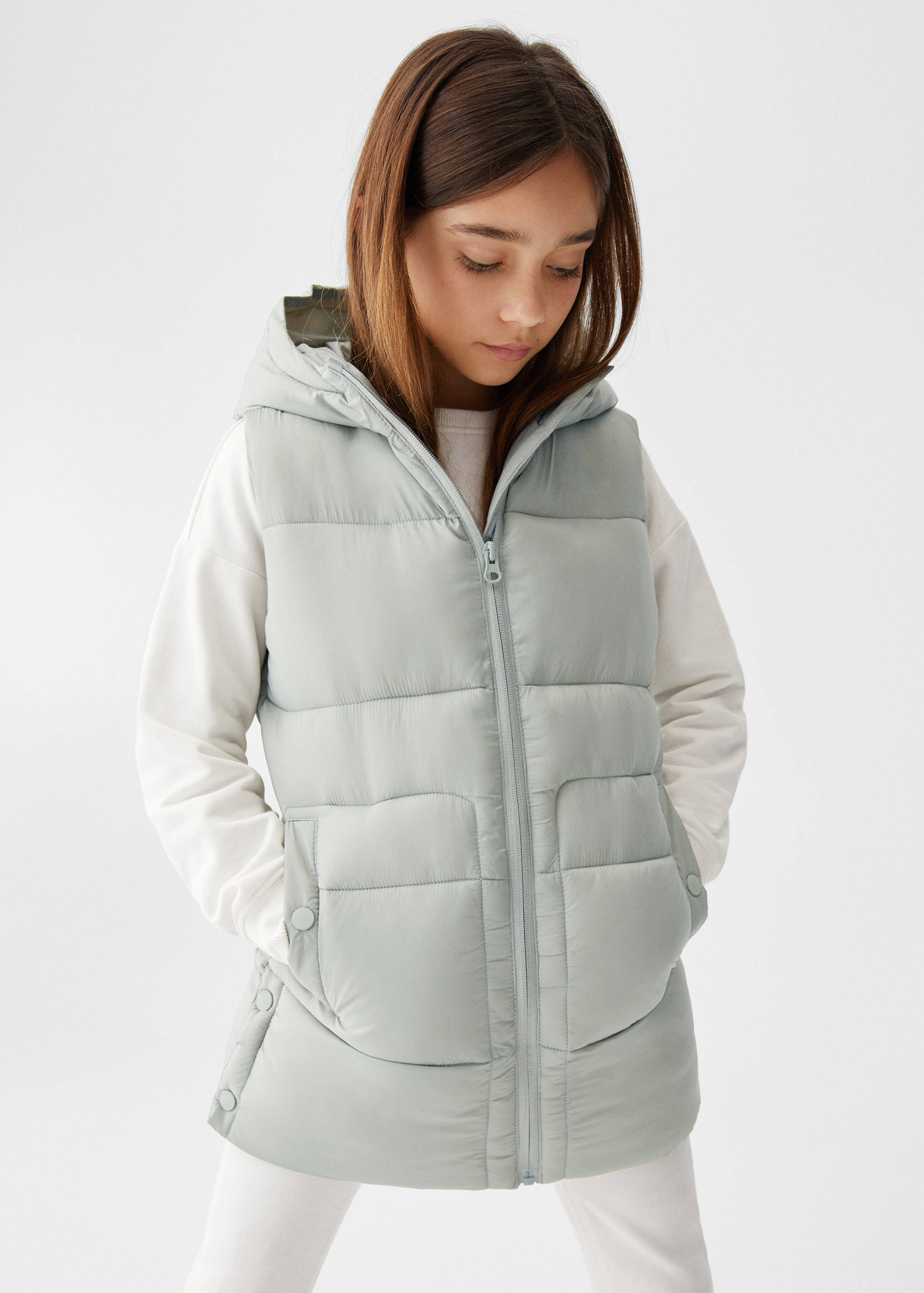 Quilted gilet with hood - Medium plane