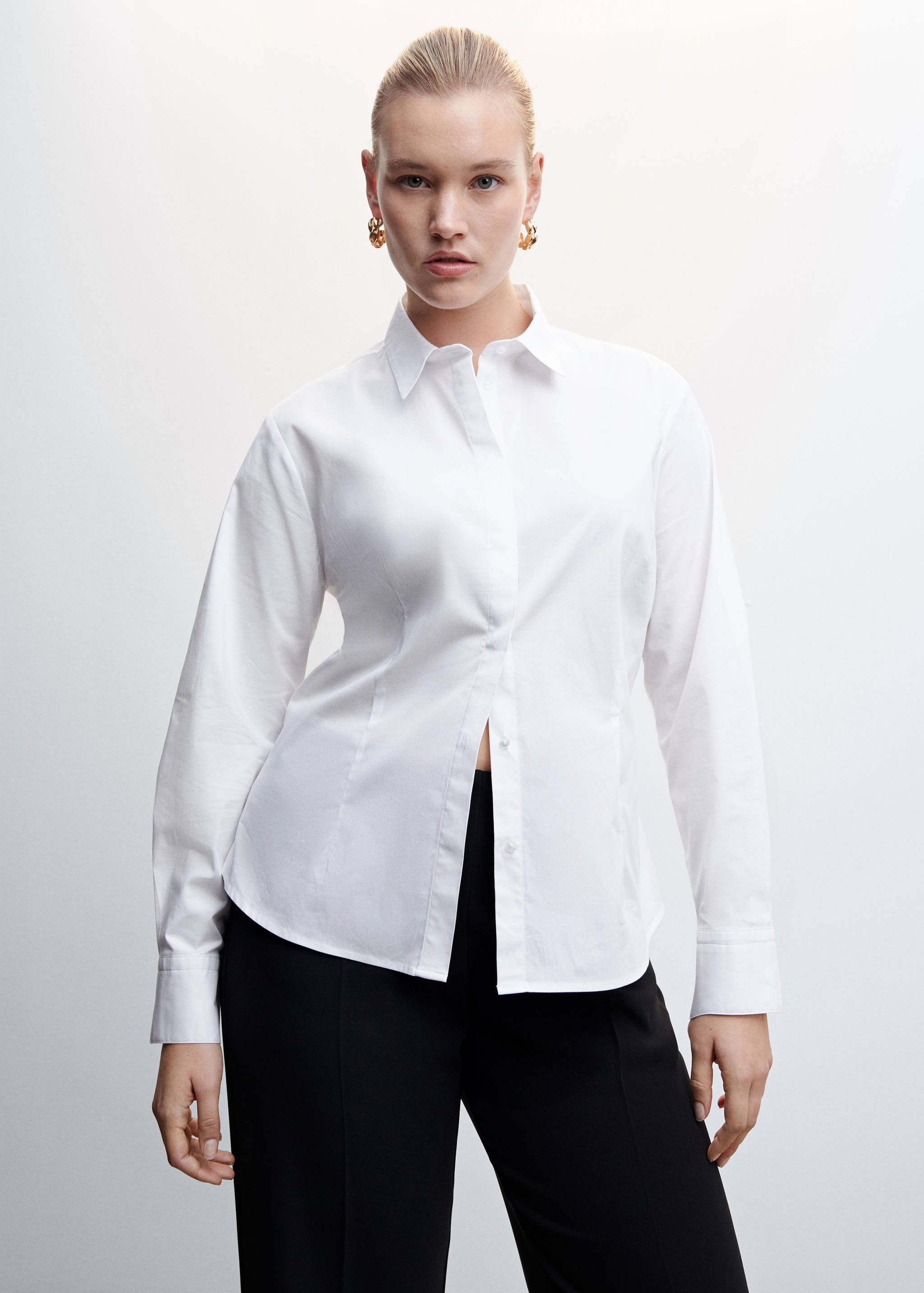 Satin finish flowy shirt - Details of the article 5