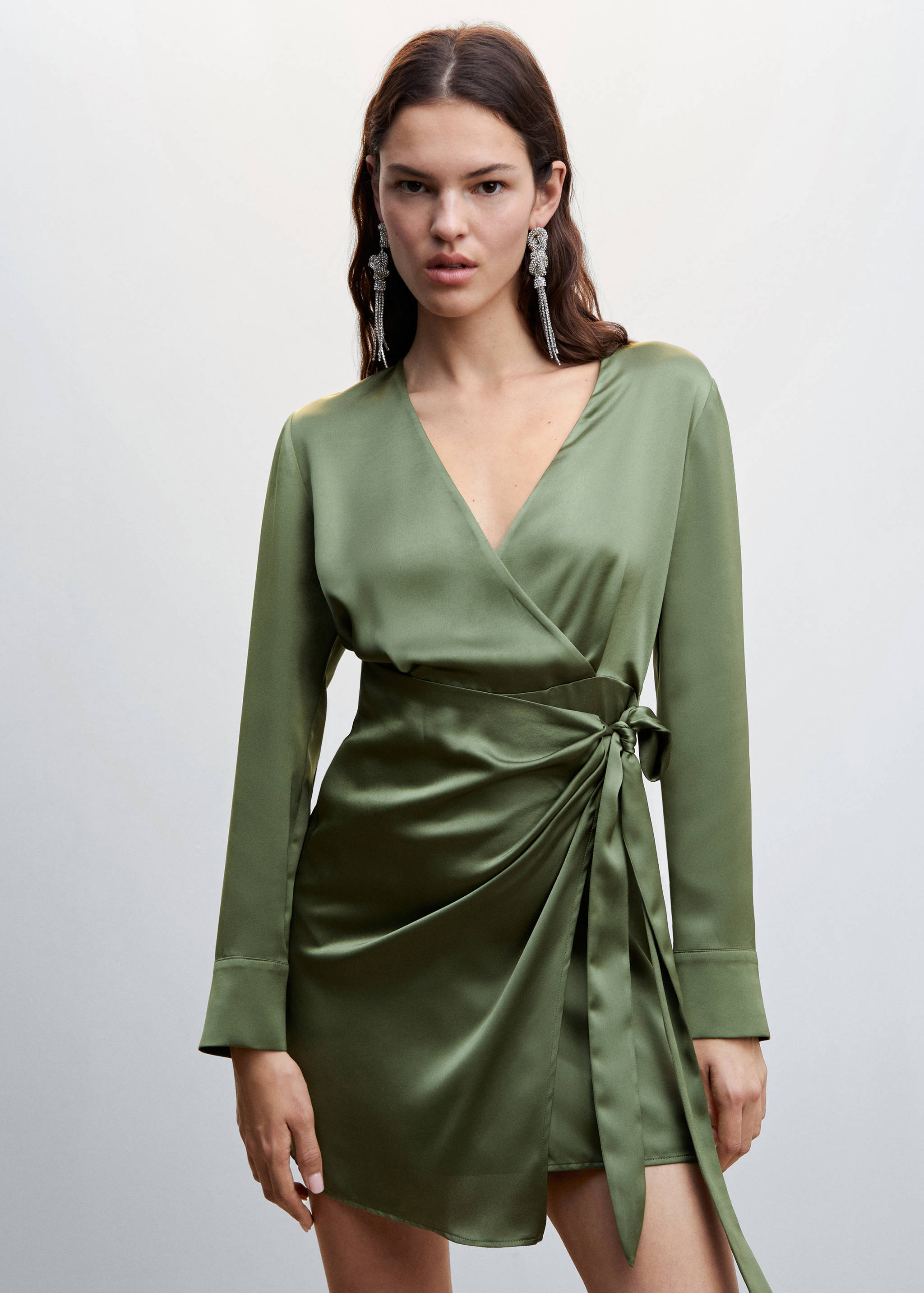 Satin tie dress - Medium plane