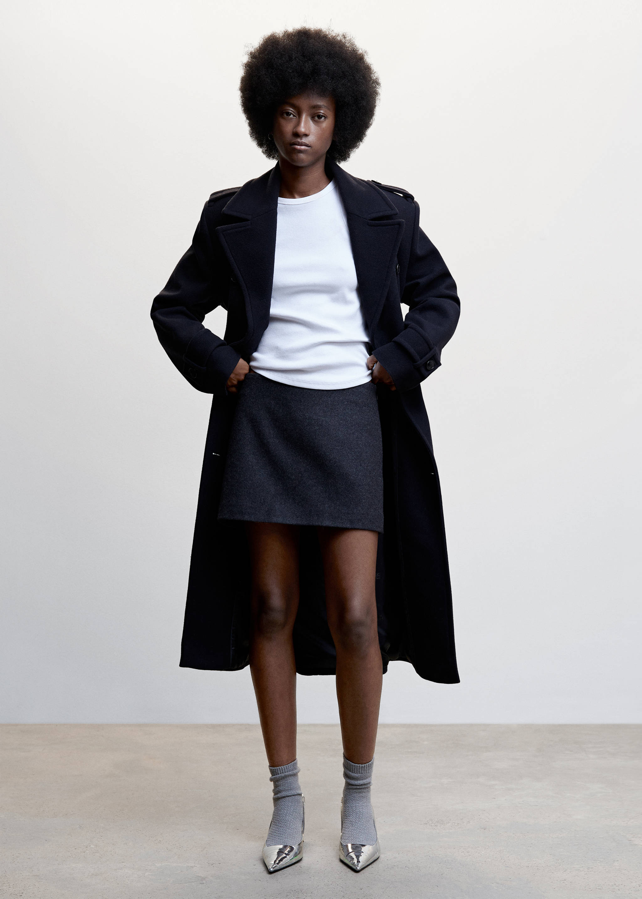 Ribbed cotton-blend top - General plane