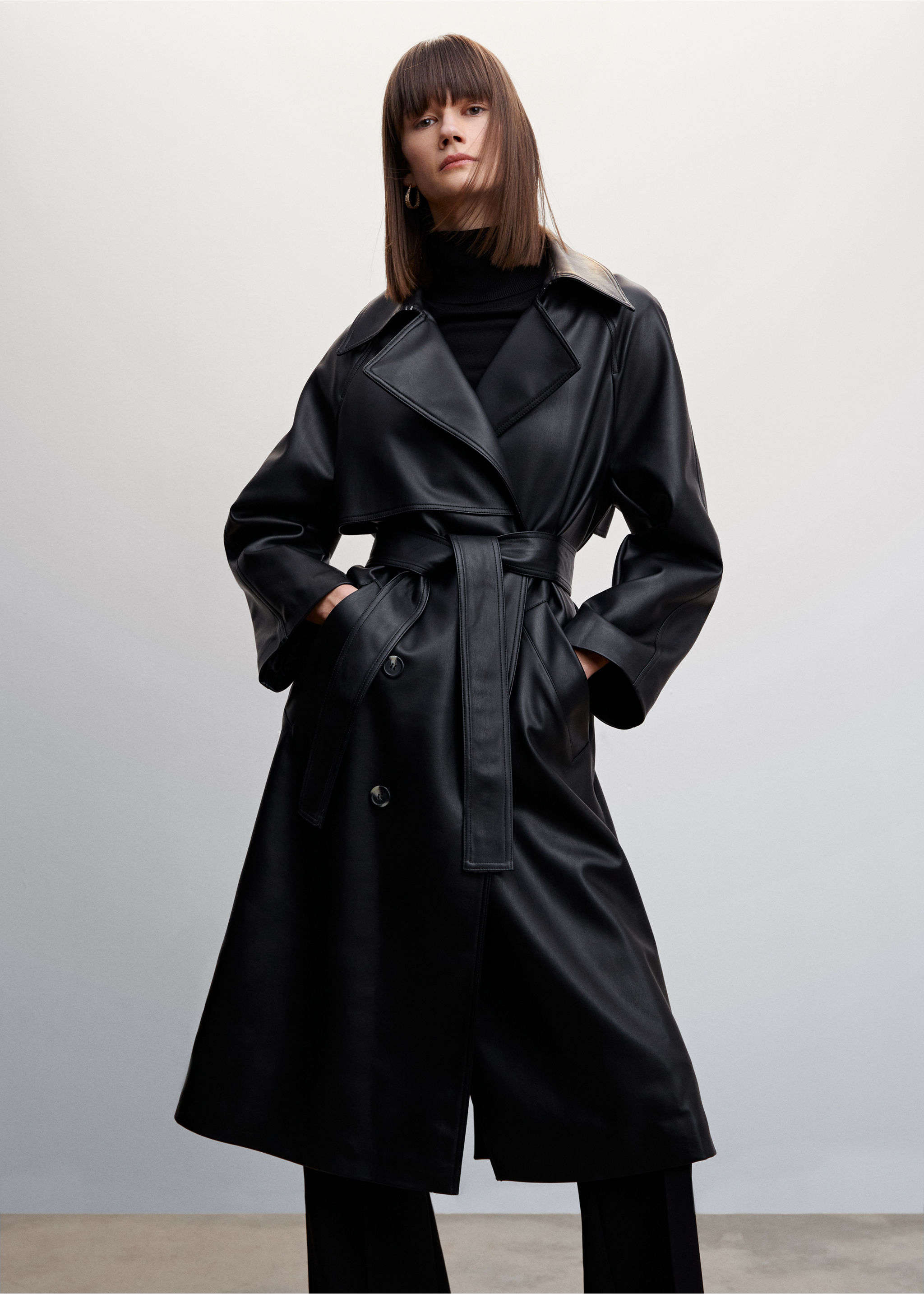 Trench oversize similicuir - Plan moyen