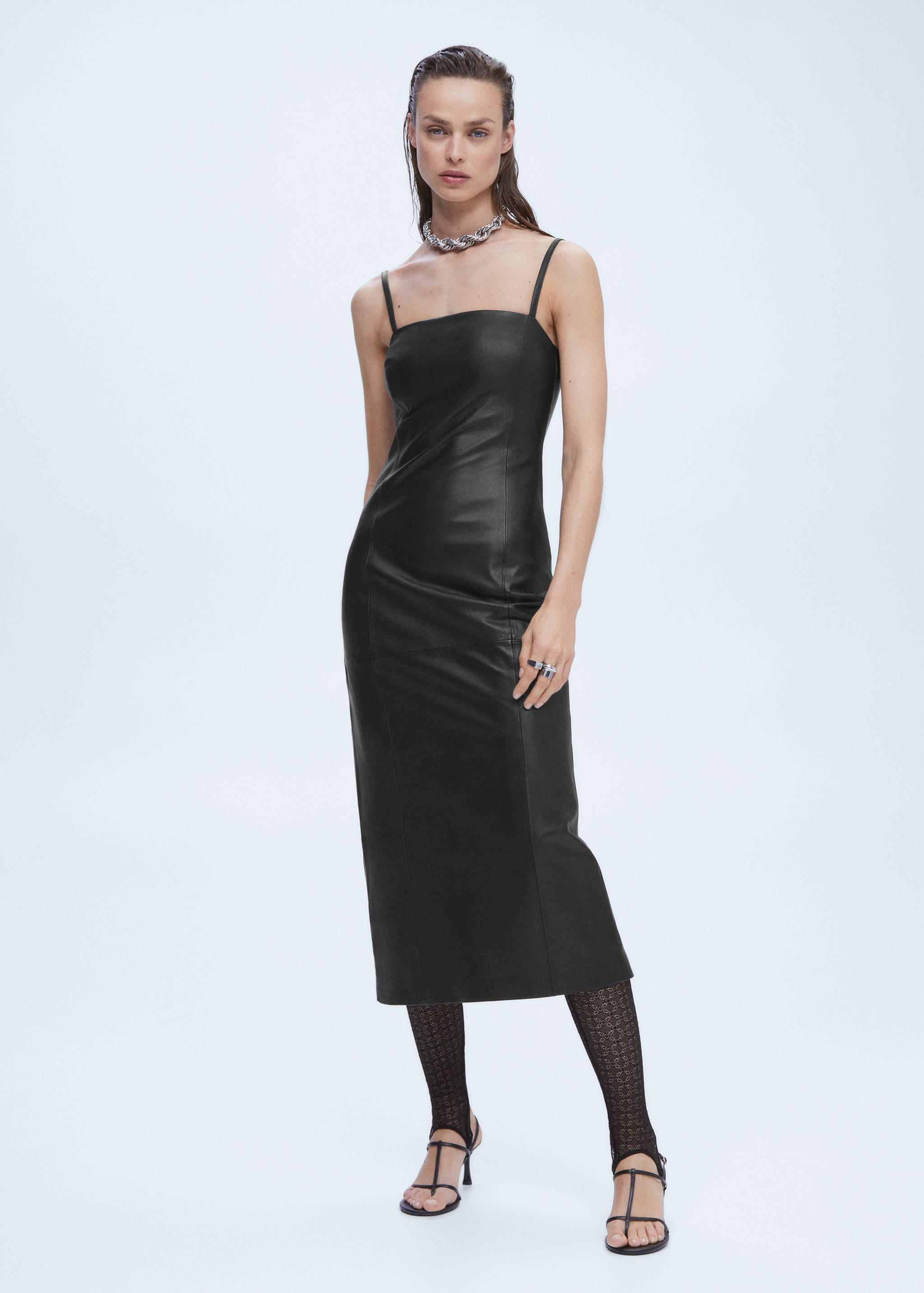 Leather dress with straps - General plane