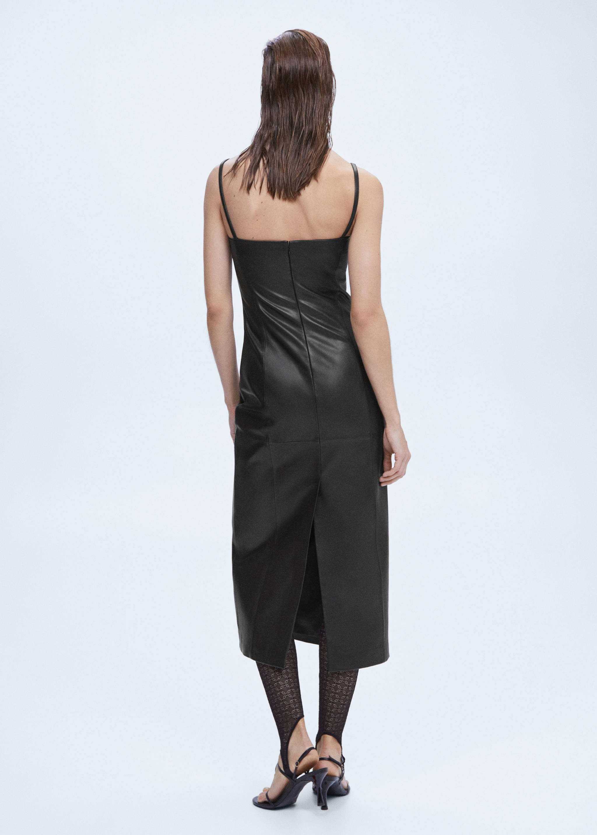 Leather dress with straps - Reverse of the article