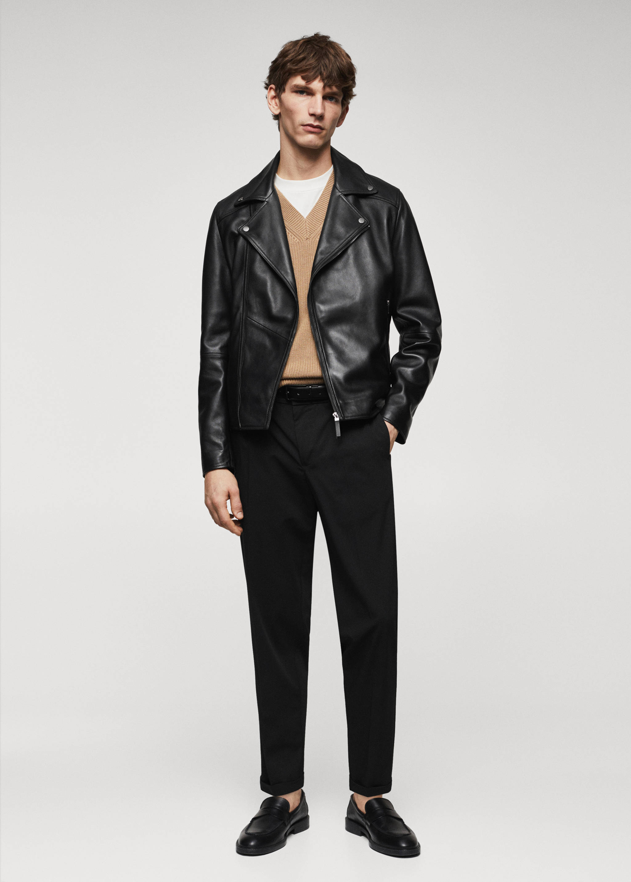 Jaqueta biker pell - Pla general