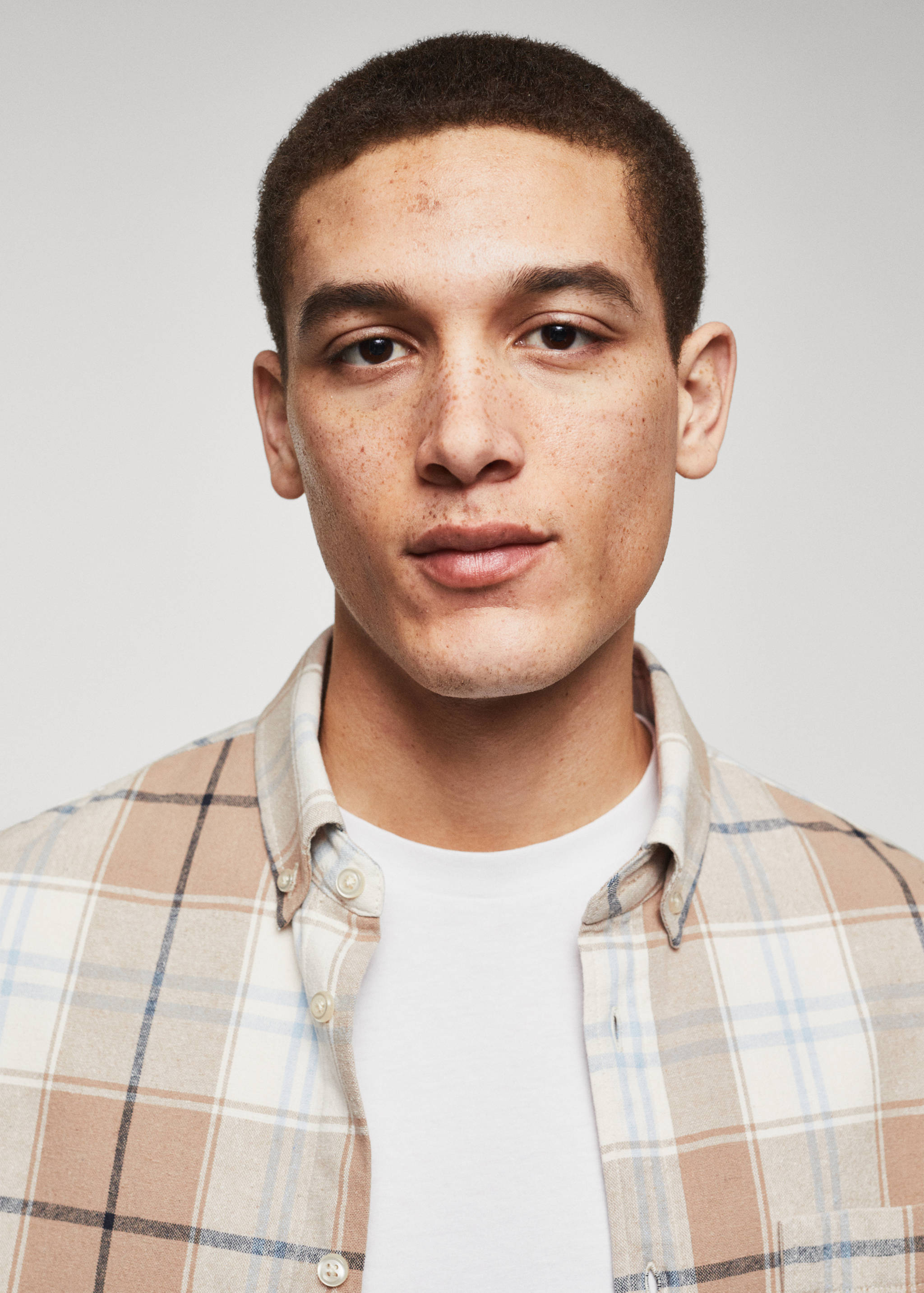 Chemise regular fit à carreaux en coton - Détail de l'article 1