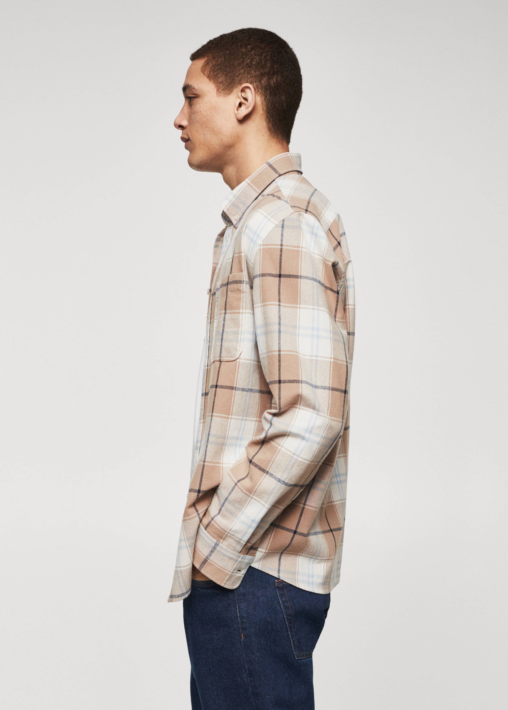 Chemise regular fit à carreaux en coton - Détail de l'article 4