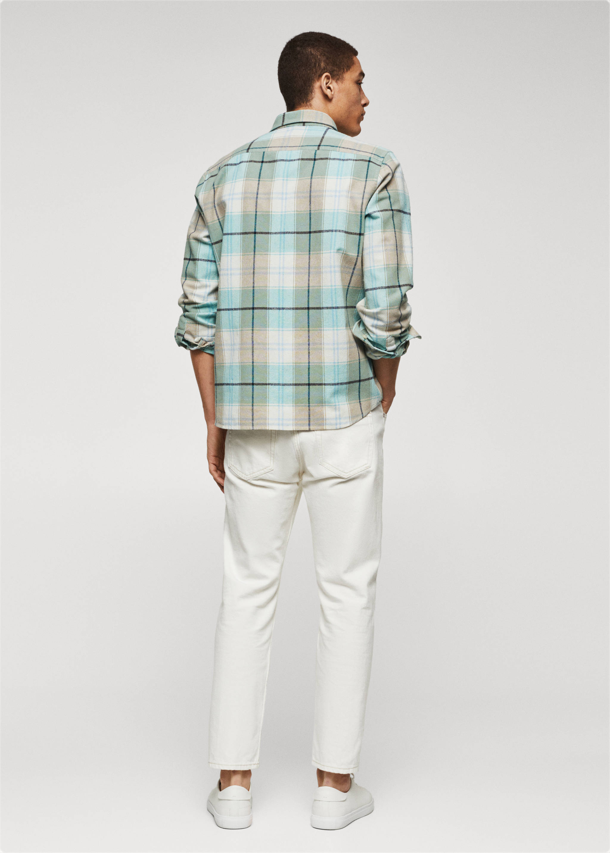 Chemise regular fit à carreaux en coton - Verso de l’article