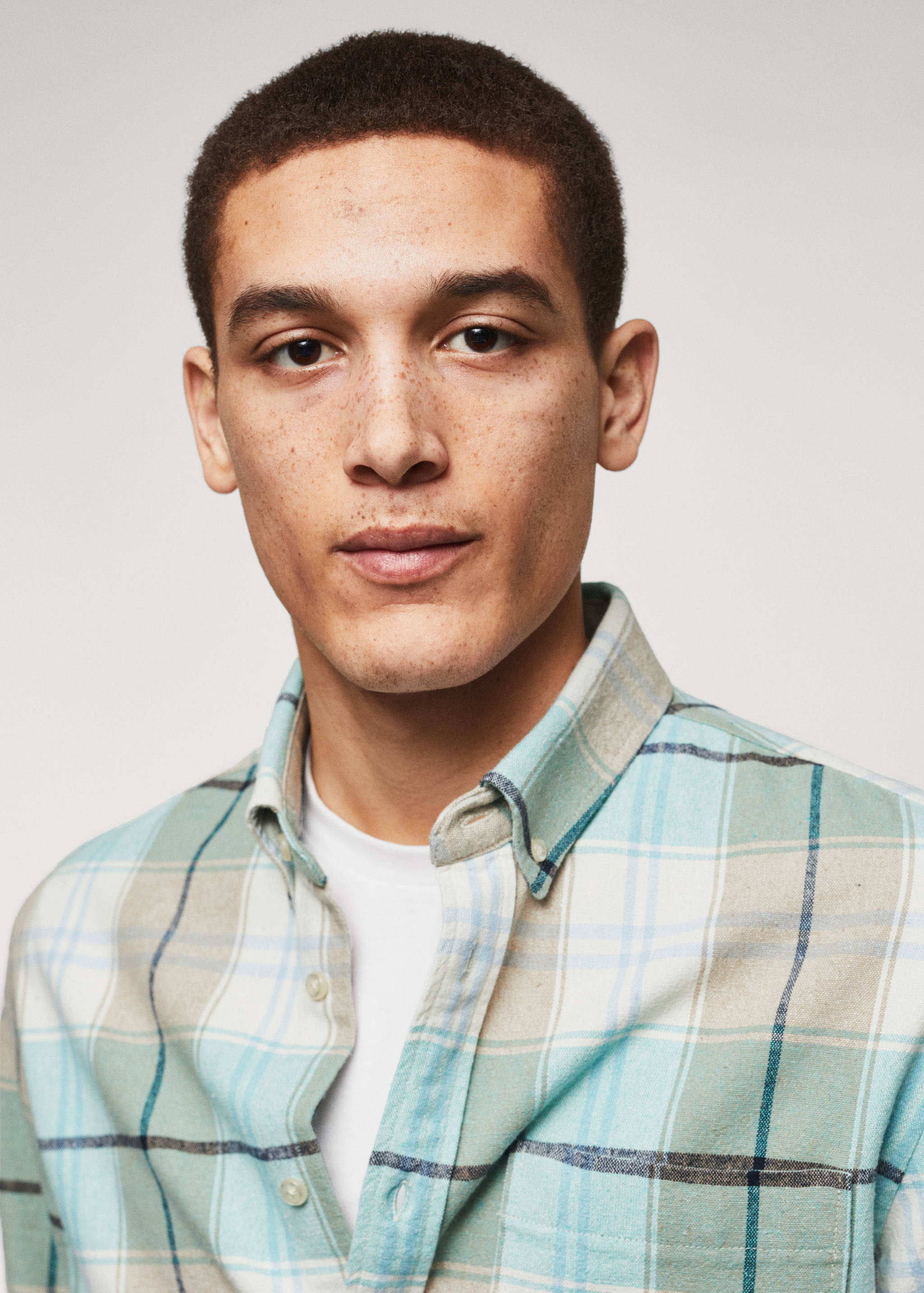 Chemise regular fit à carreaux en coton - Détail de l'article 1