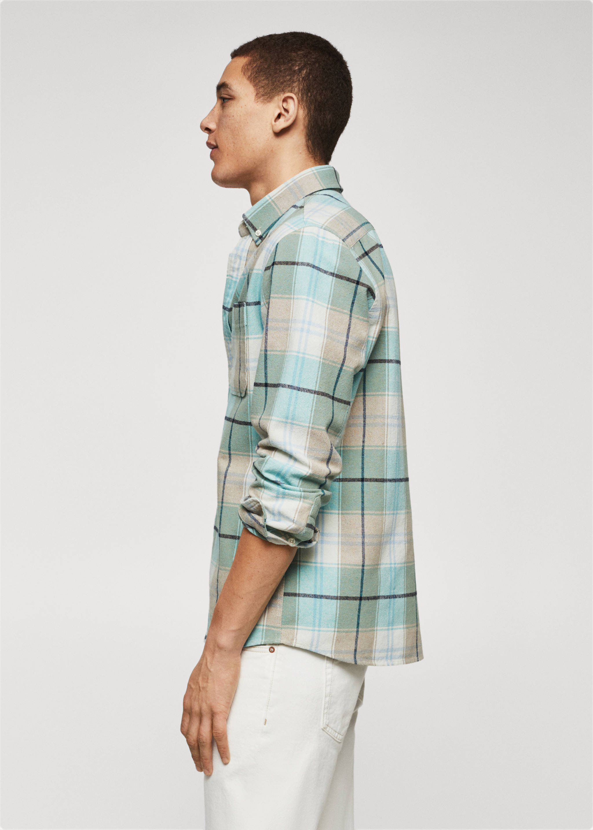 Chemise regular fit à carreaux en coton - Détail de l'article 4