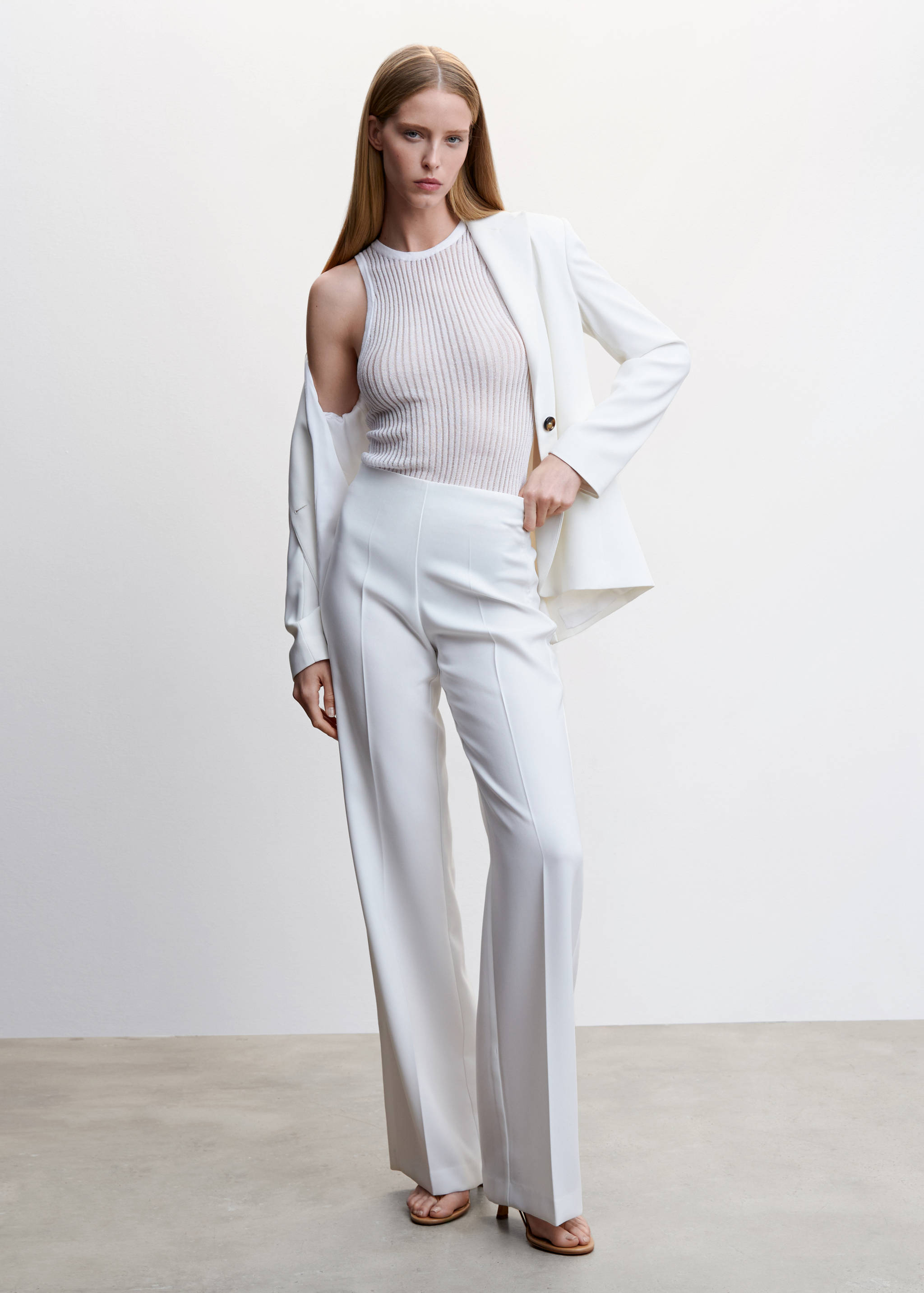 Ribbed crochet-knit top - General plane