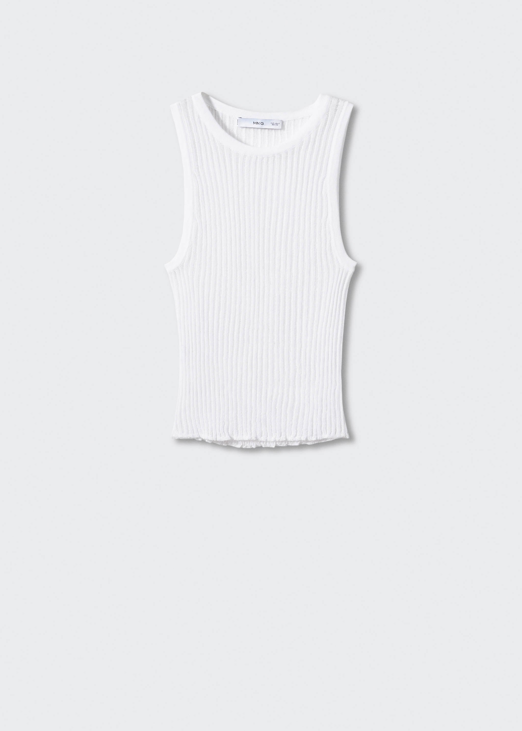 Ribbed crochet-knit top - Article without model