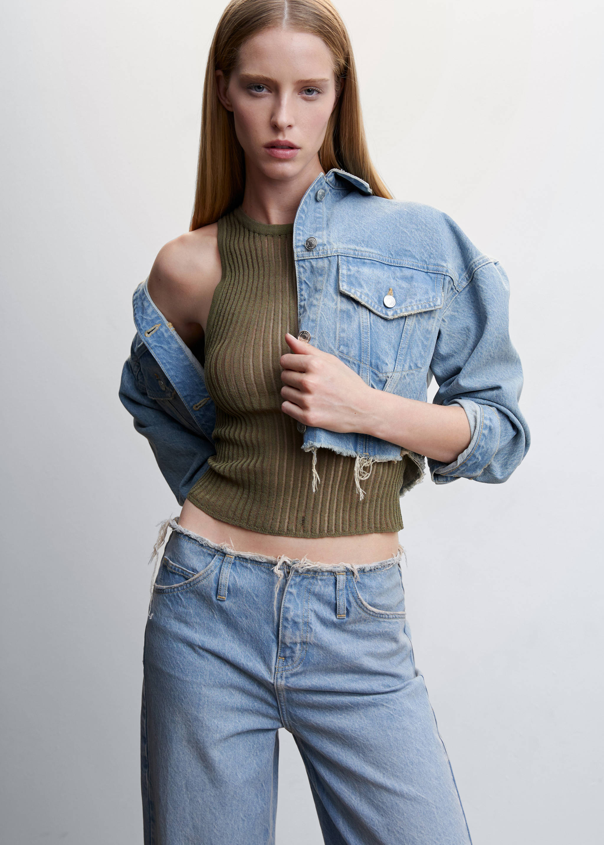 Top canalé punto desagujado - Plano medio