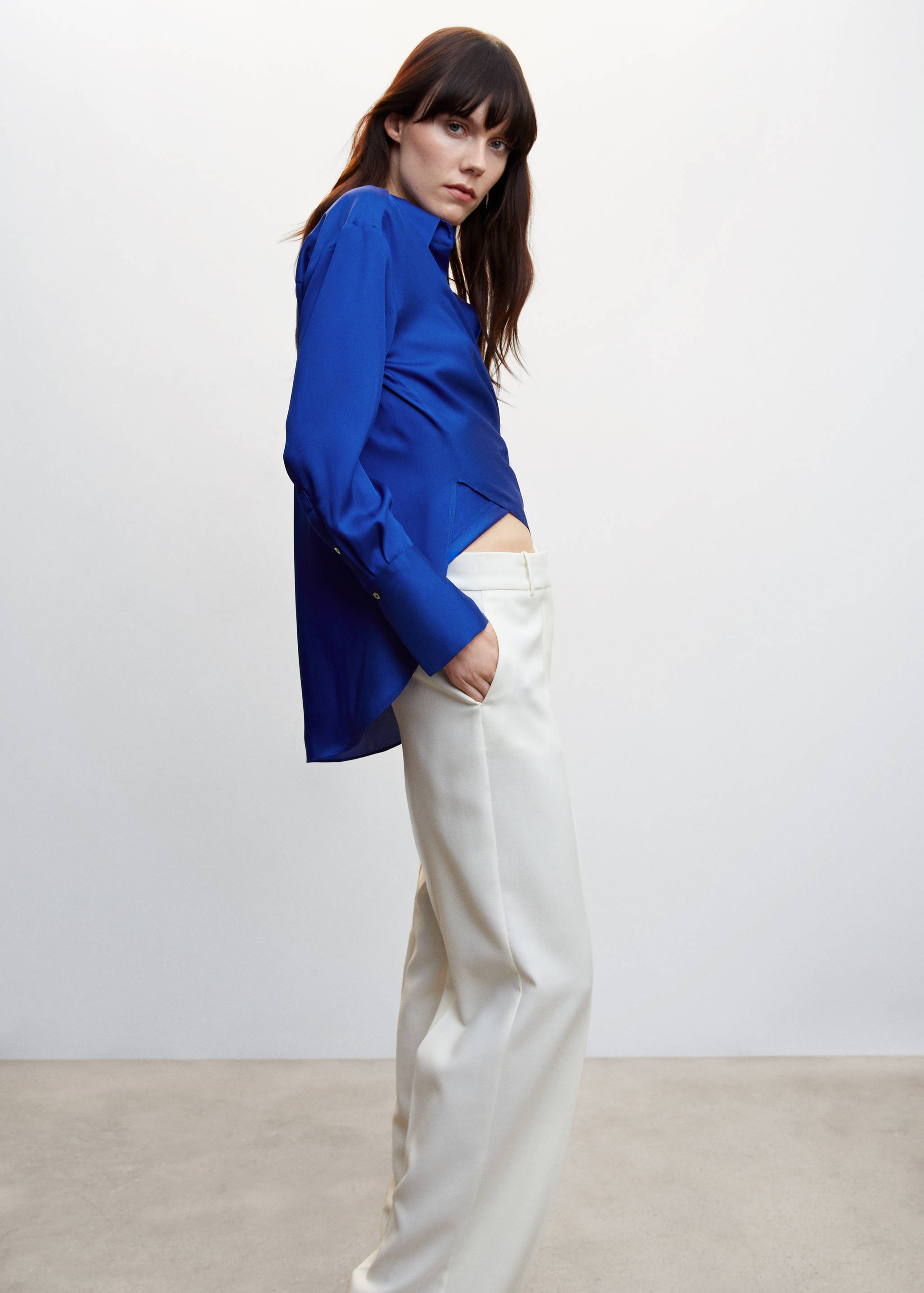 Satin wrap blouse - Medium plane