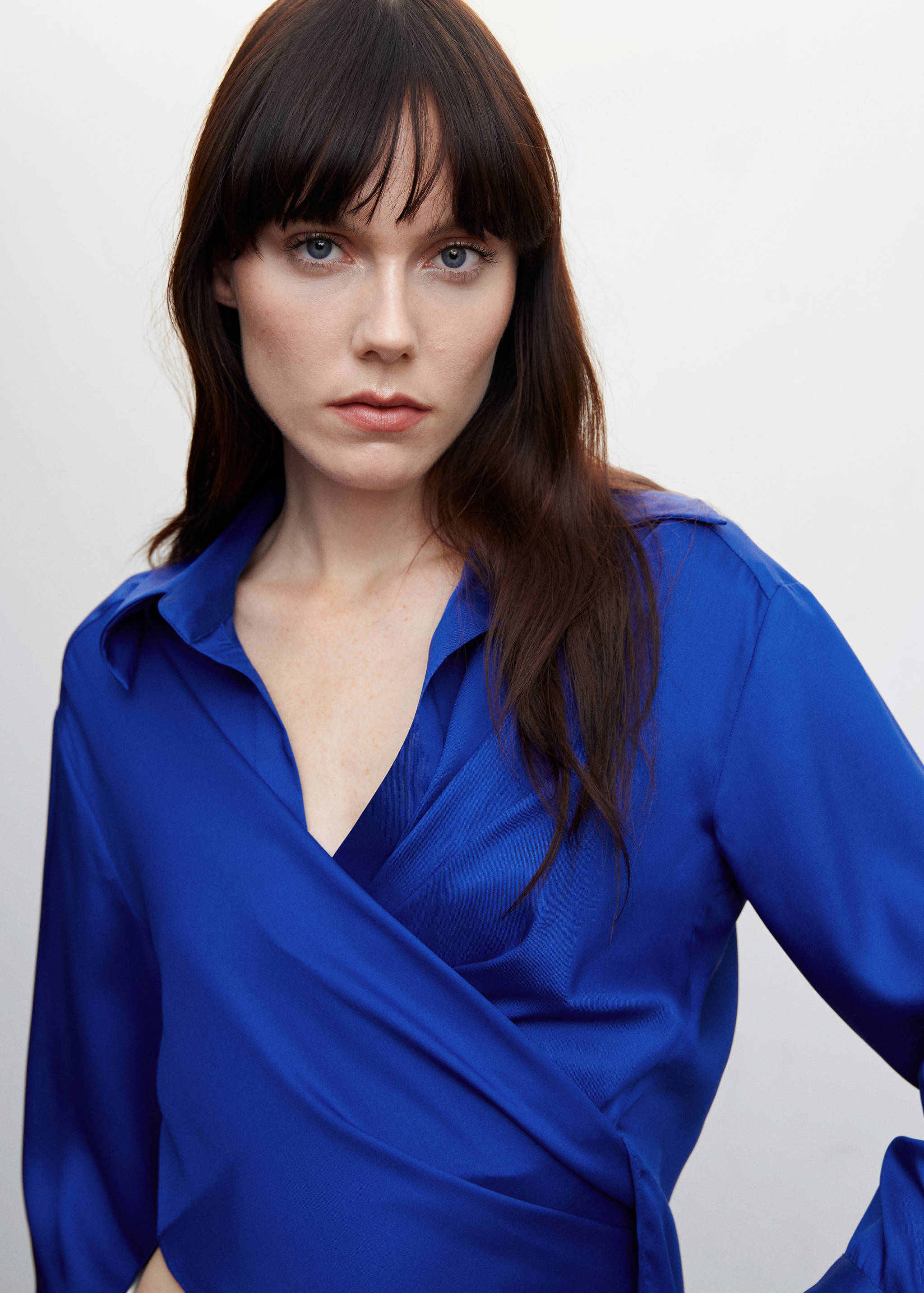 Satin wrap blouse - Details of the article 1