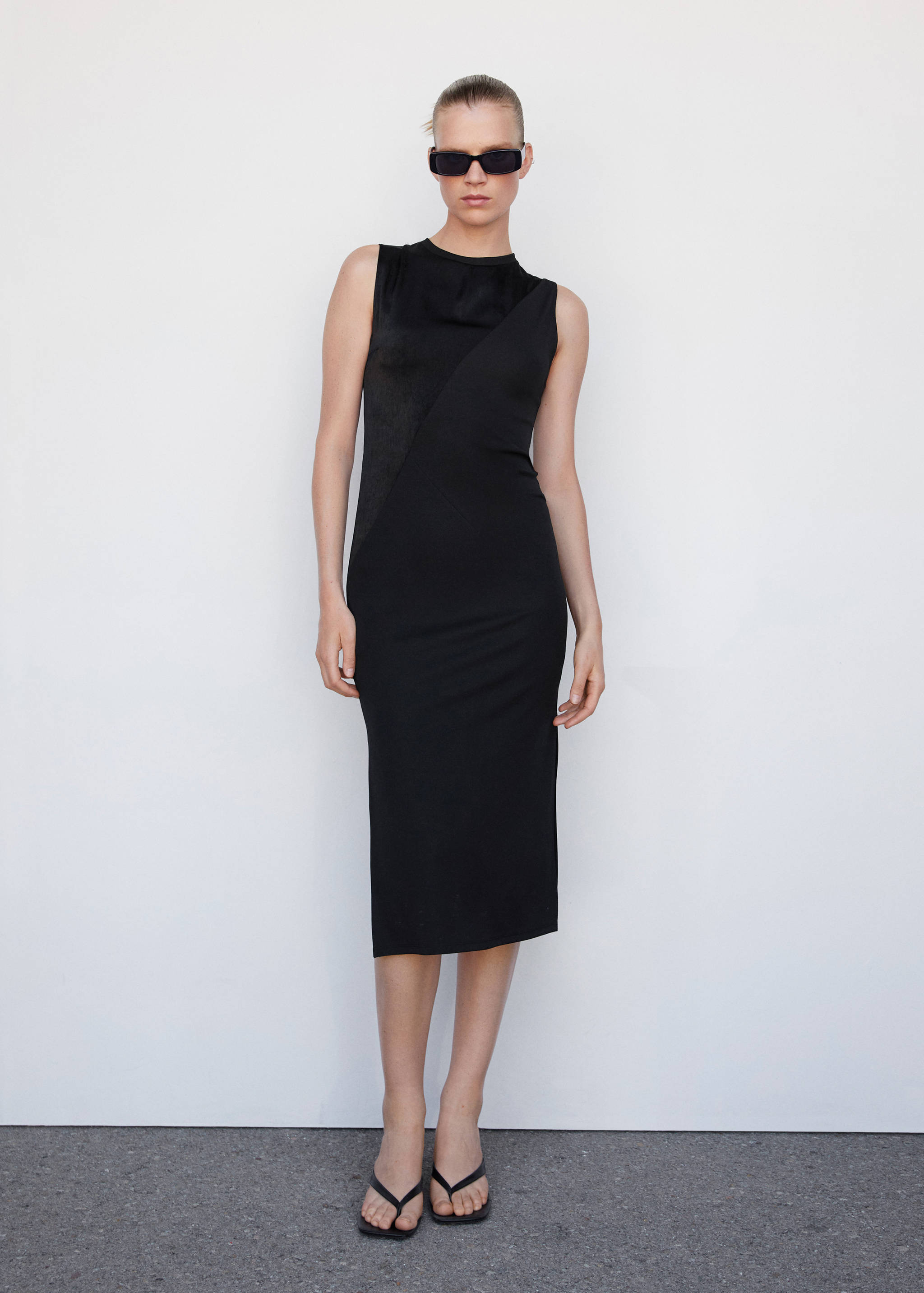 Satin panel dress - General plane