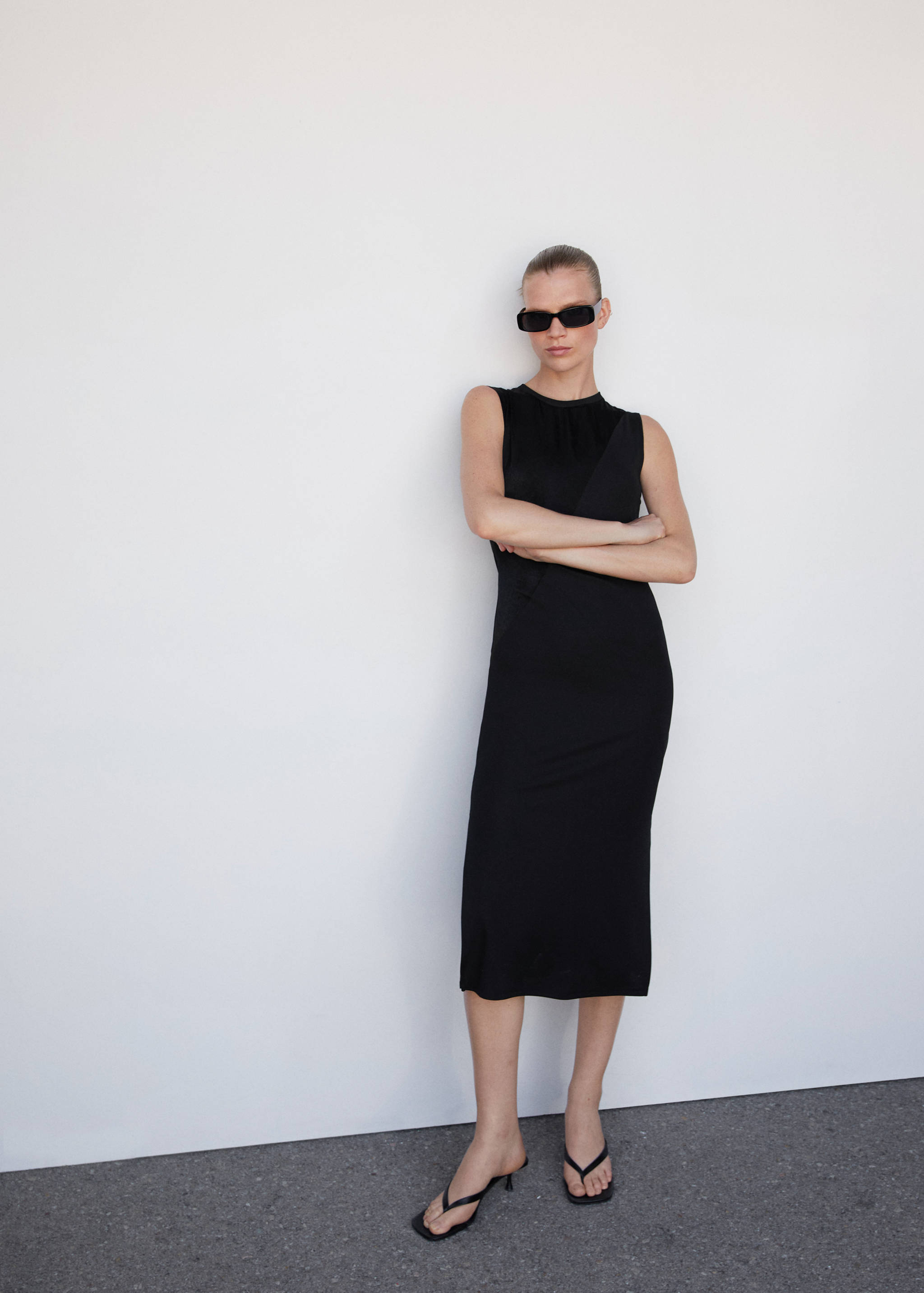 Satin panel dress - Details of the article 2