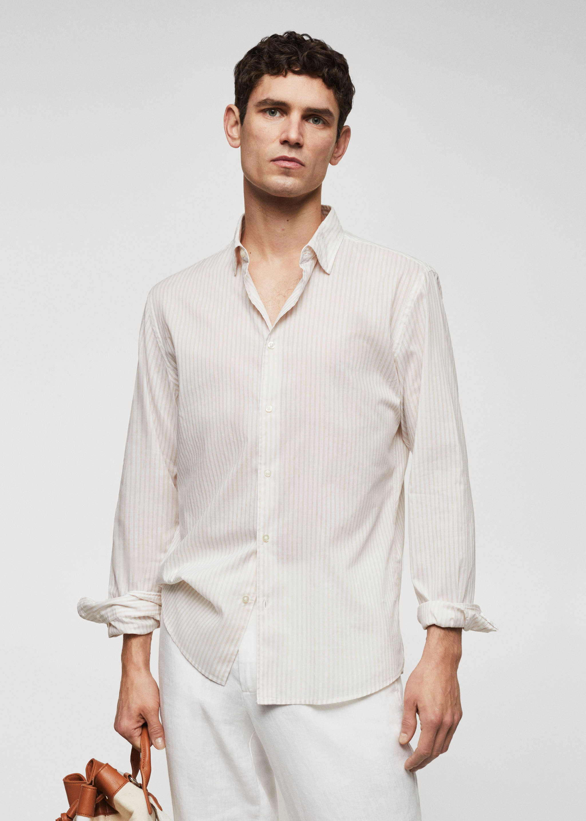 Chemise 100 % coton rayures - Plan moyen