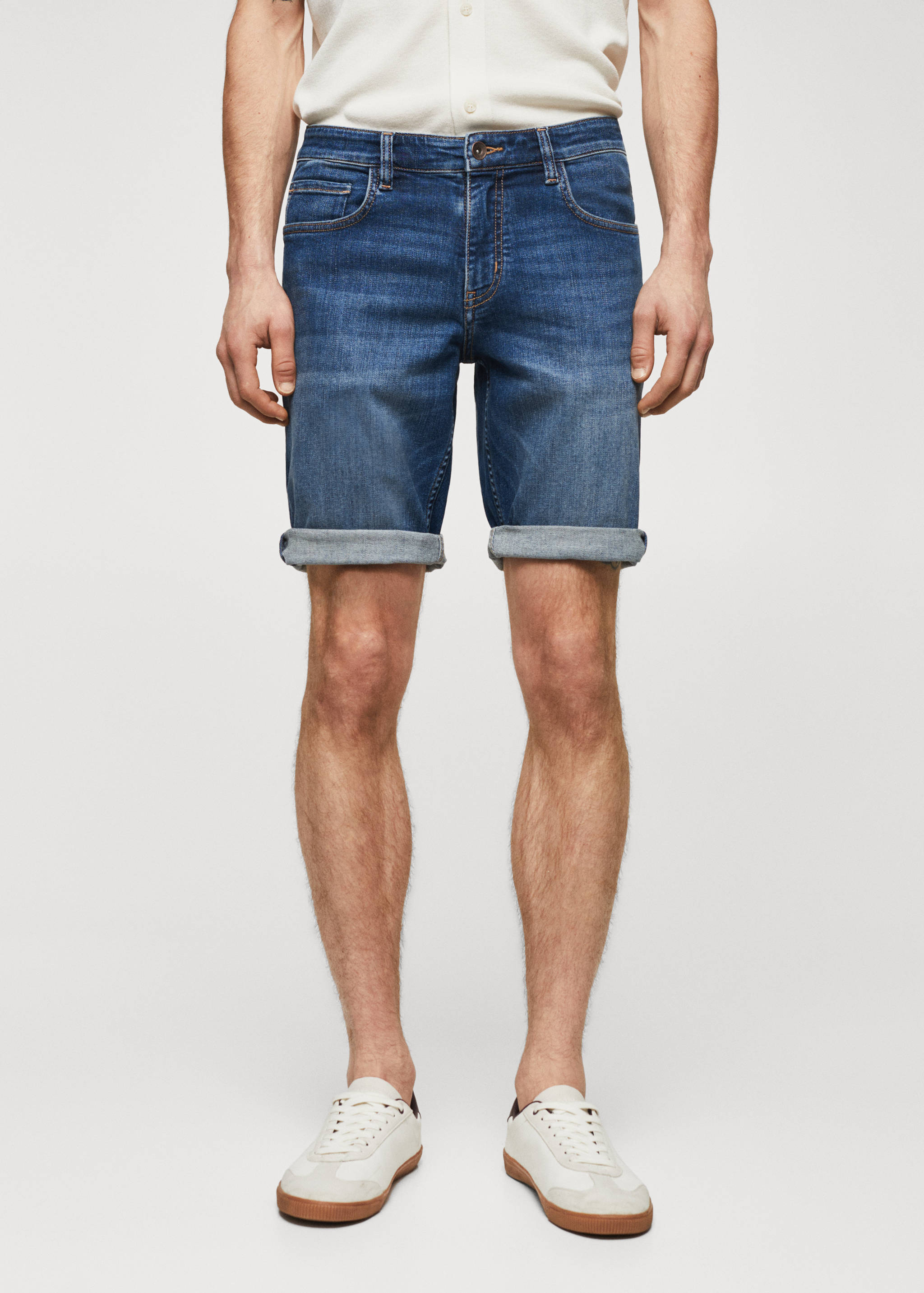 Slim Fit-Jeans-Bermudashorts - Mittlere Ansicht