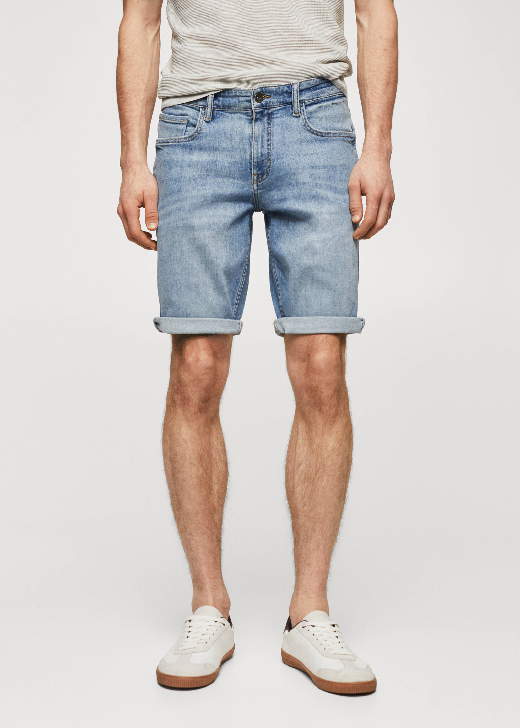 Slim Fit-Jeans-Bermudashorts - Mittlere Ansicht