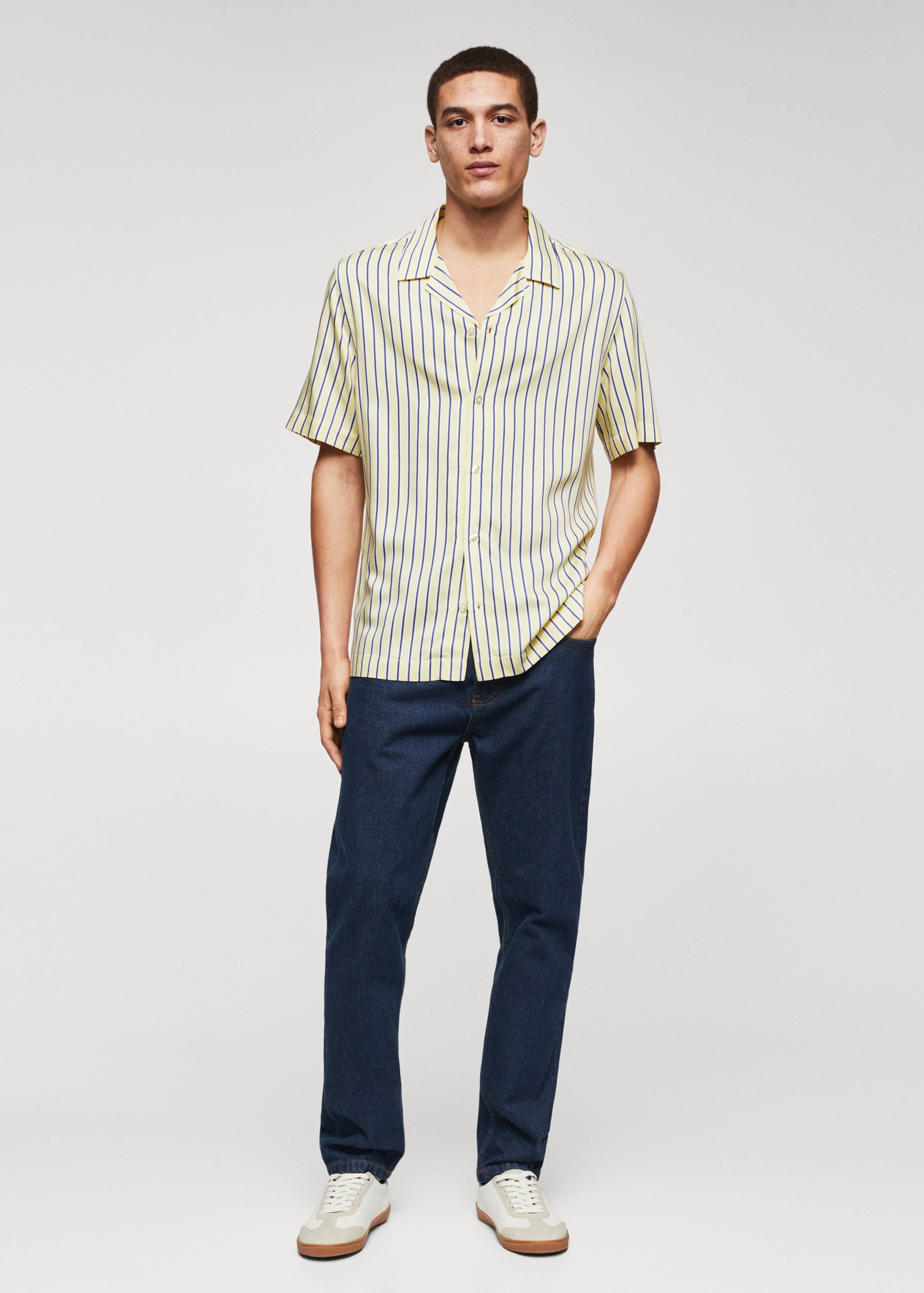 Regular-fit striped bowling shirt - General plane