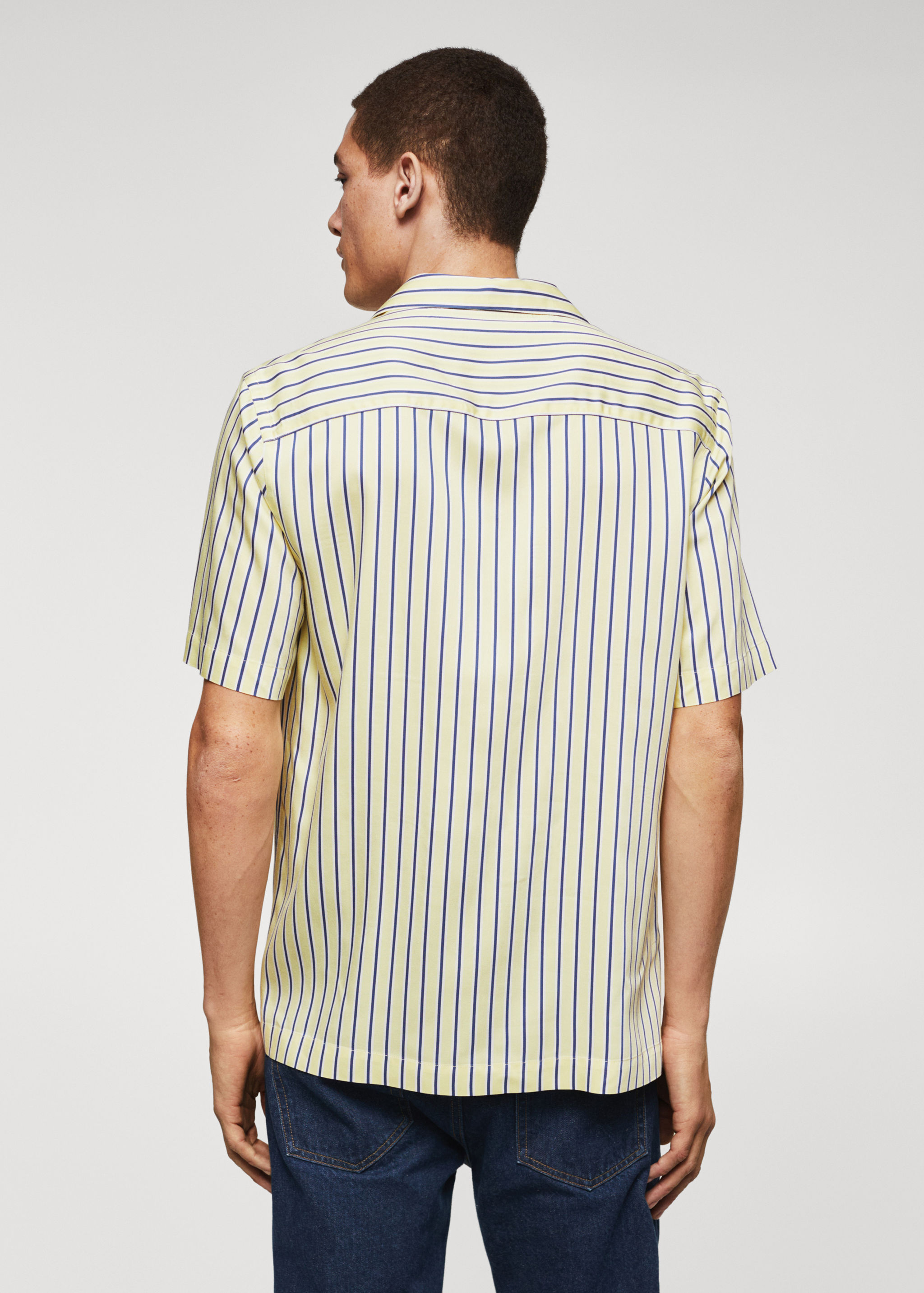 Regular-fit striped bowling shirt - Reverse of the article