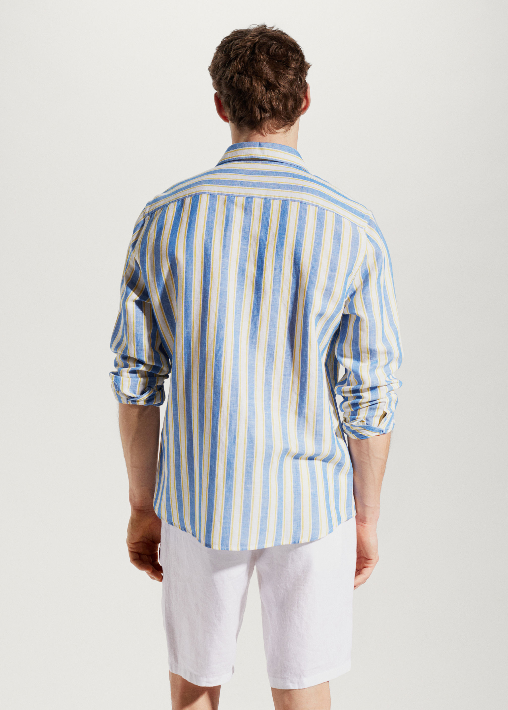 Regular-fit striped linen shirt - Reverse of the article