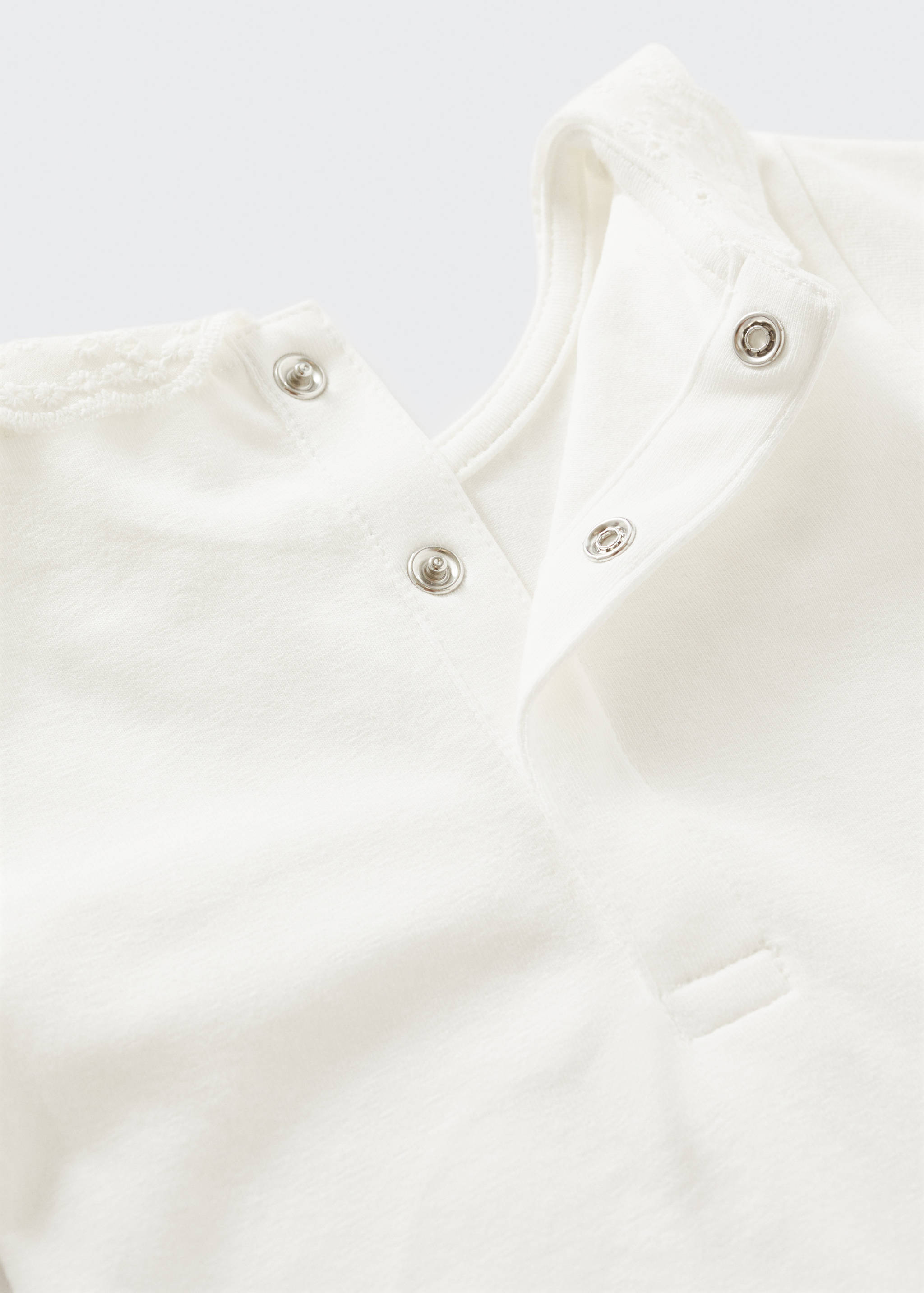 Baumwoll-Body mit besticktem Kragen - Detail des Artikels 0