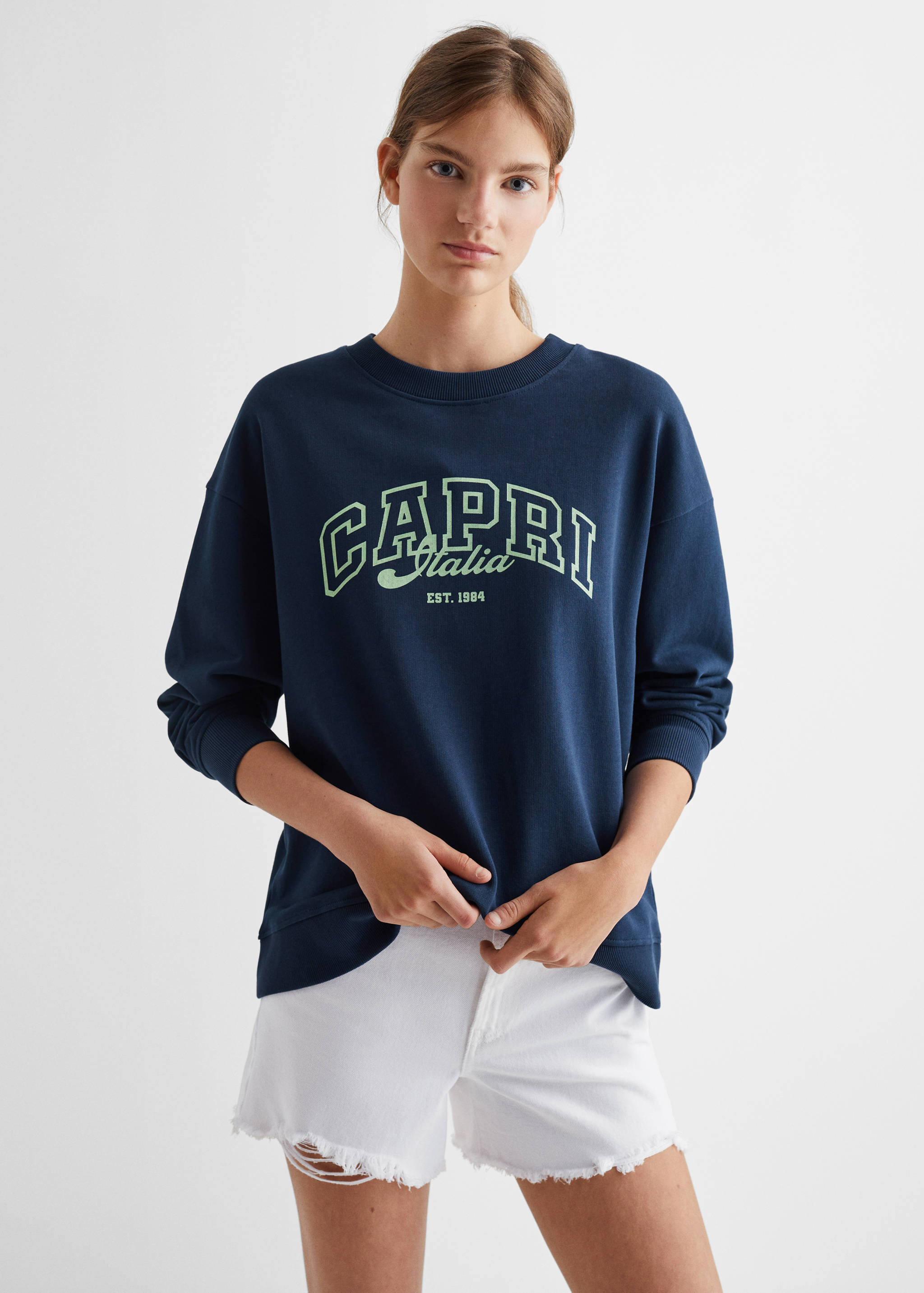 Bawełniana bluza ze wzorem - Plan średni