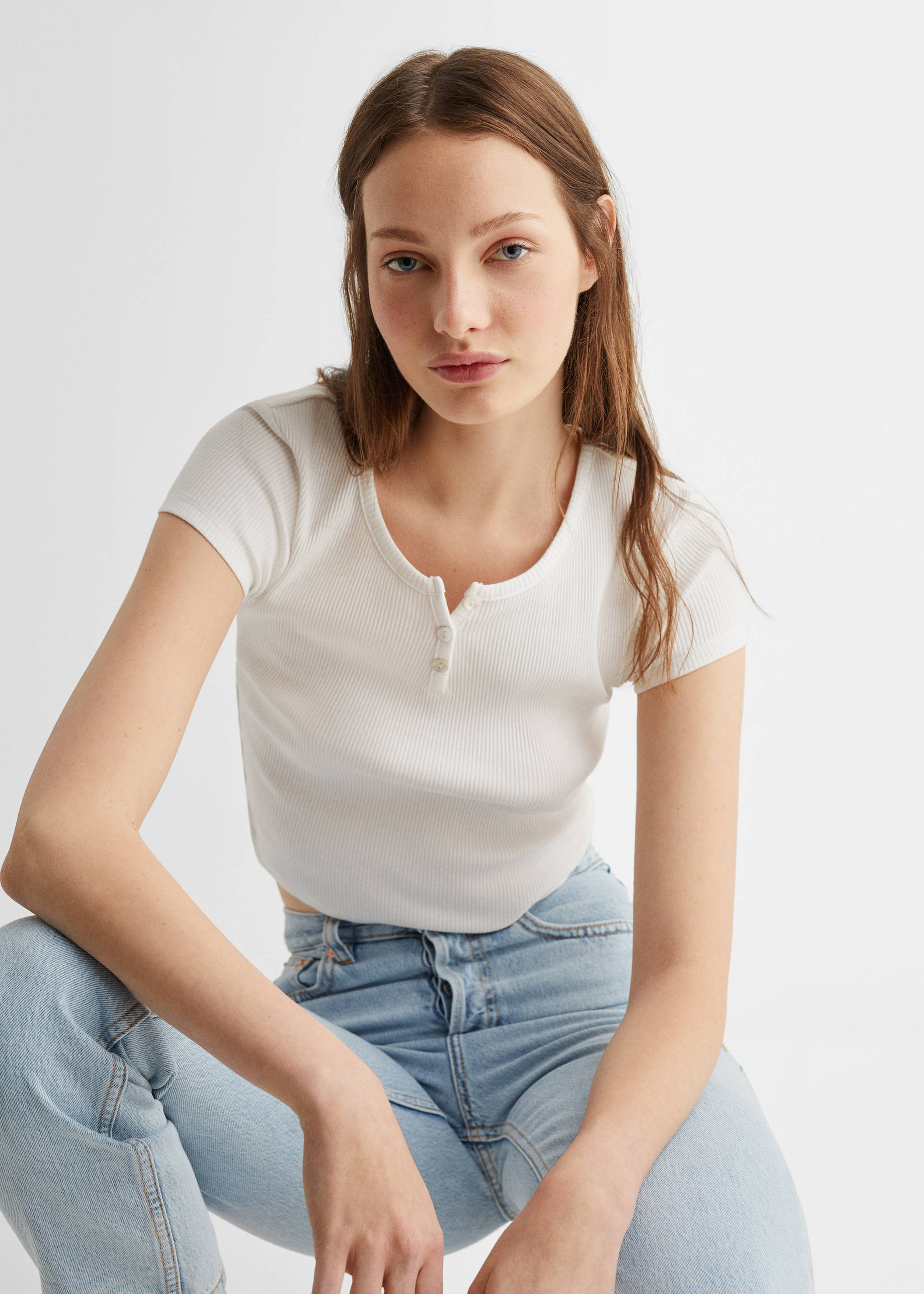 Knitted short-sleeve t-shirt - Details of the article 2