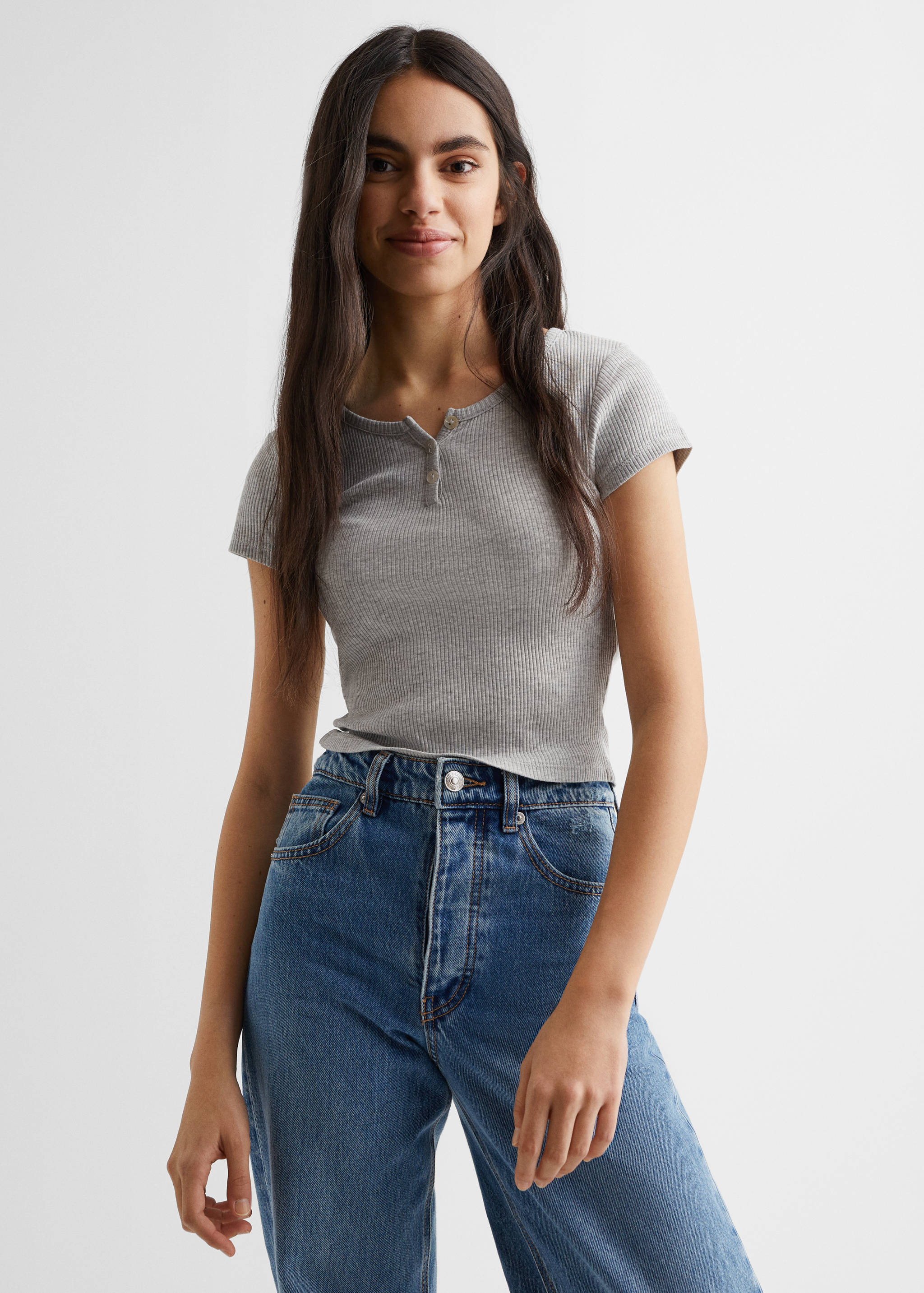 Knitted short-sleeve t-shirt - Medium plane