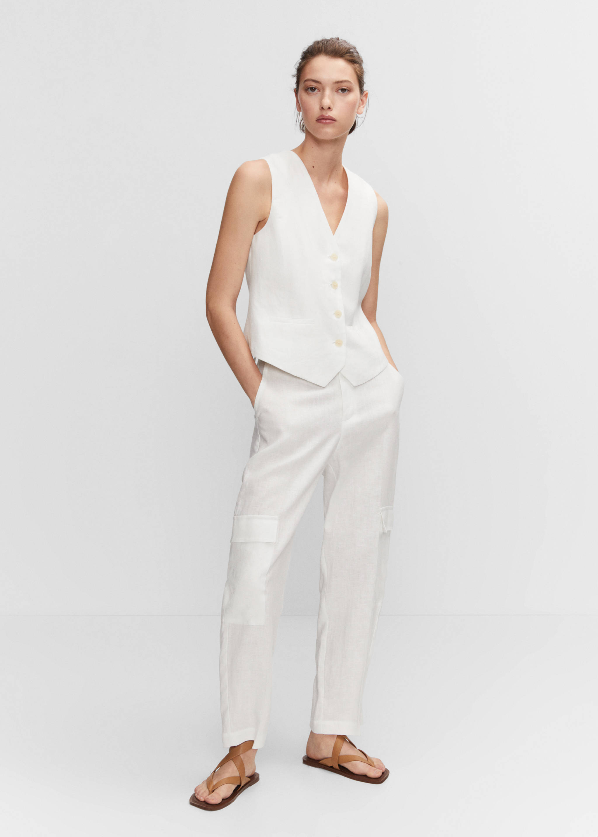 100% linen vest - General plane