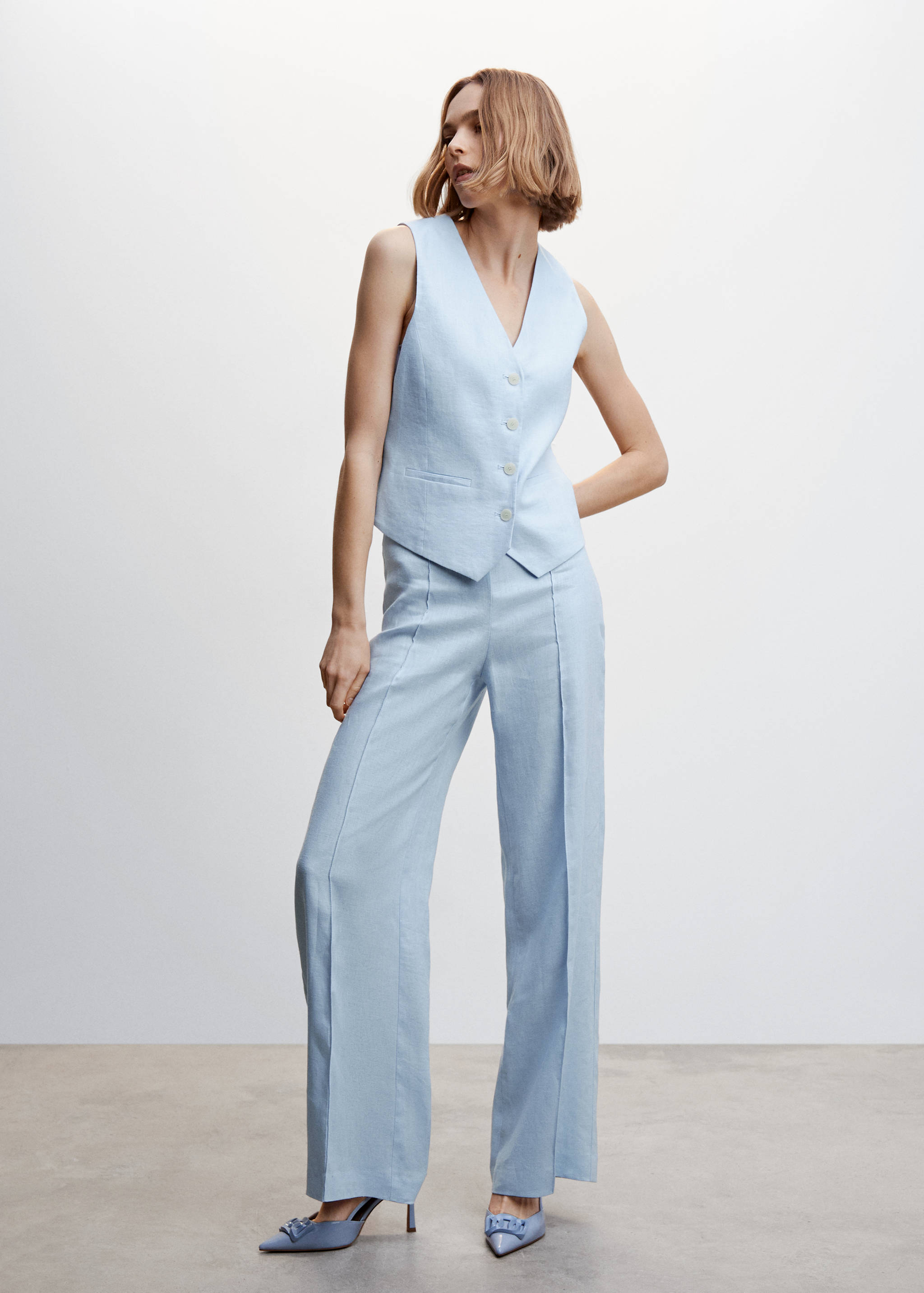 100% linen vest - General plane