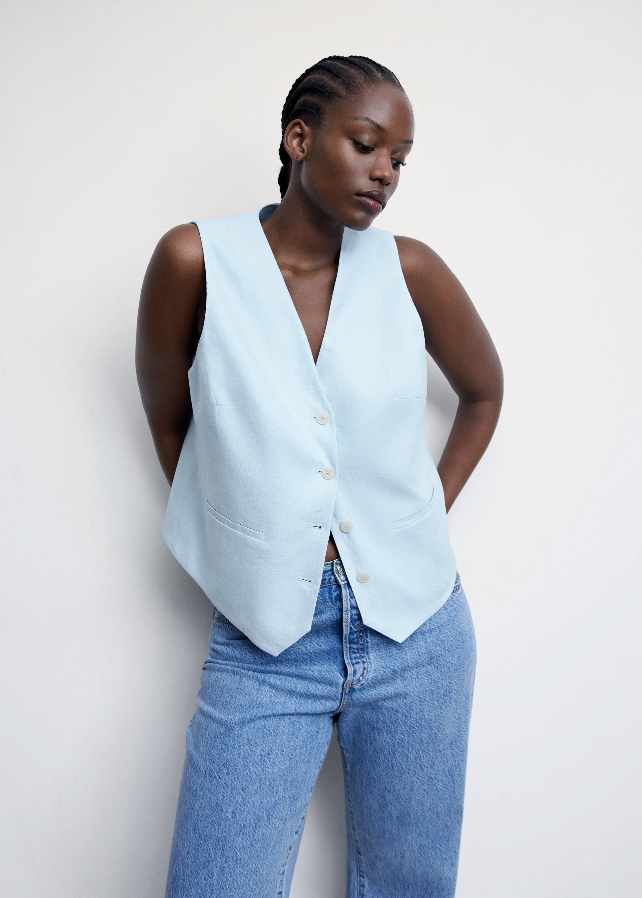 100% linen vest - Details of the article 5