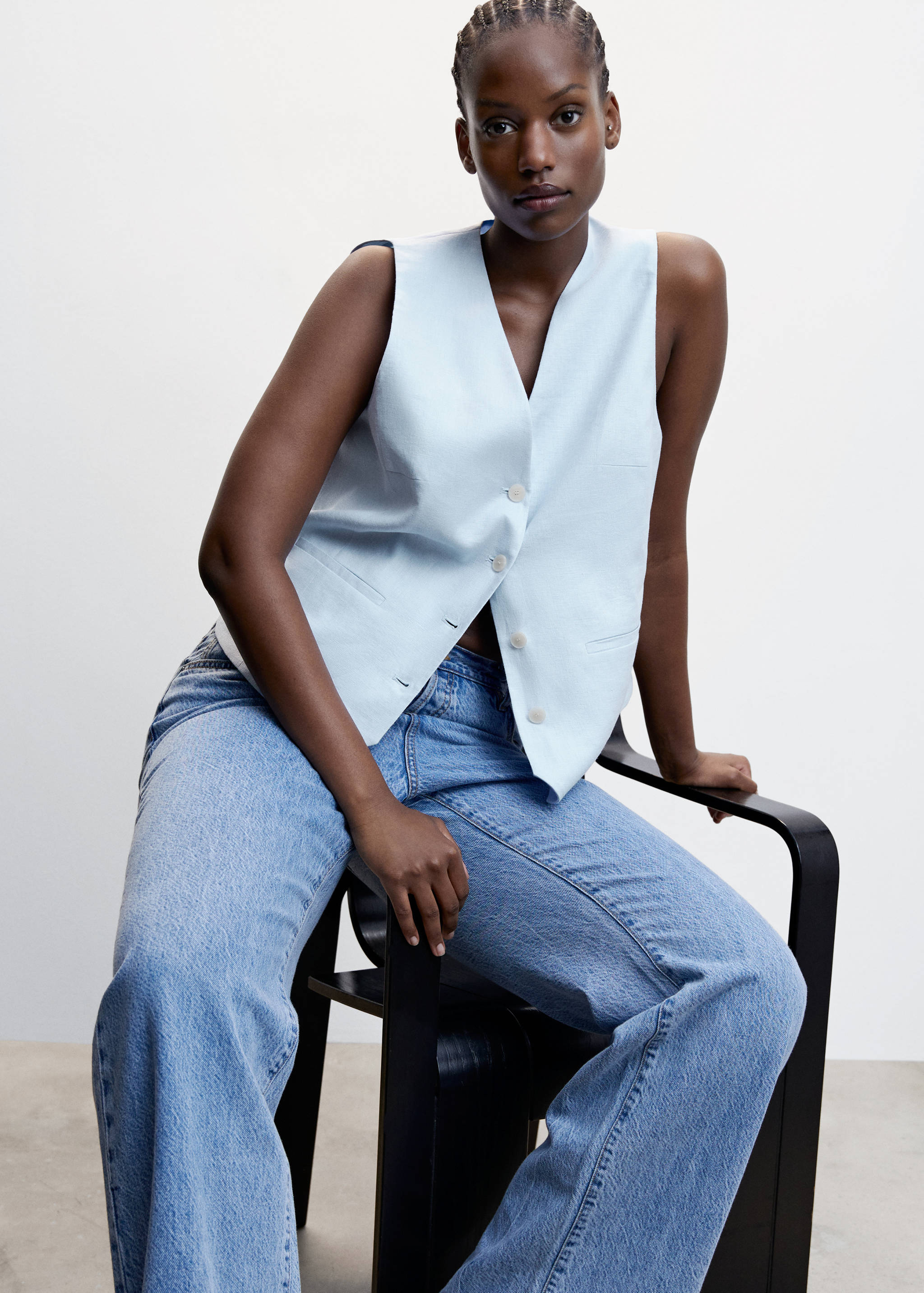 100% linen vest - Details of the article 4