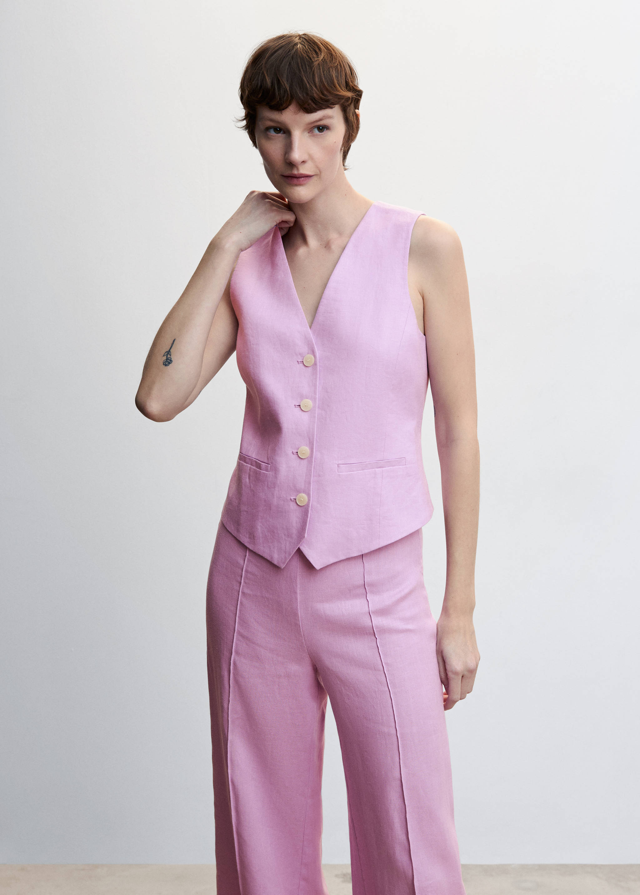 100% linen vest - Medium plane