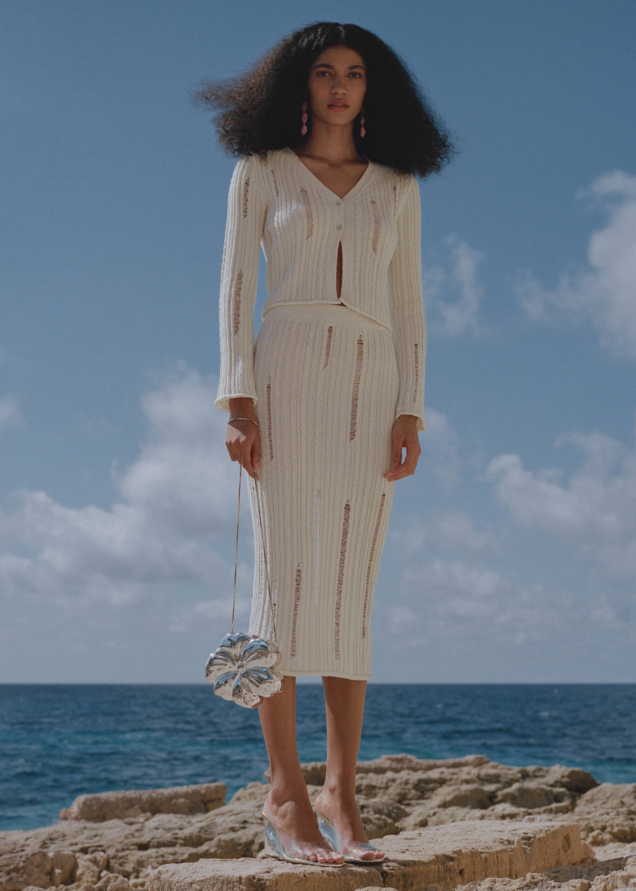 Skirt with drained stitch - Details of the article 6