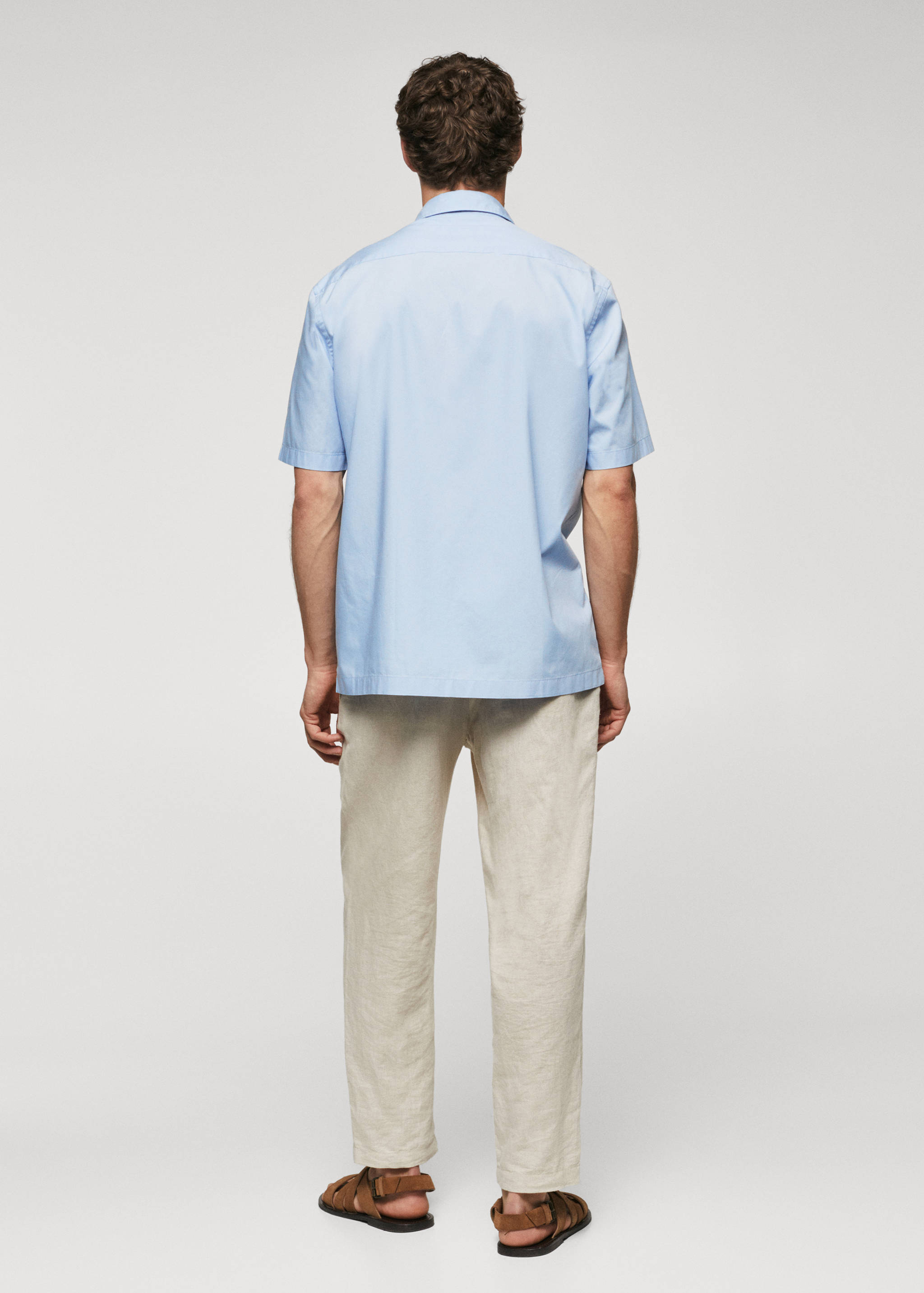 Regular-fit cotton short-sleeved shirt - Reverse of the article