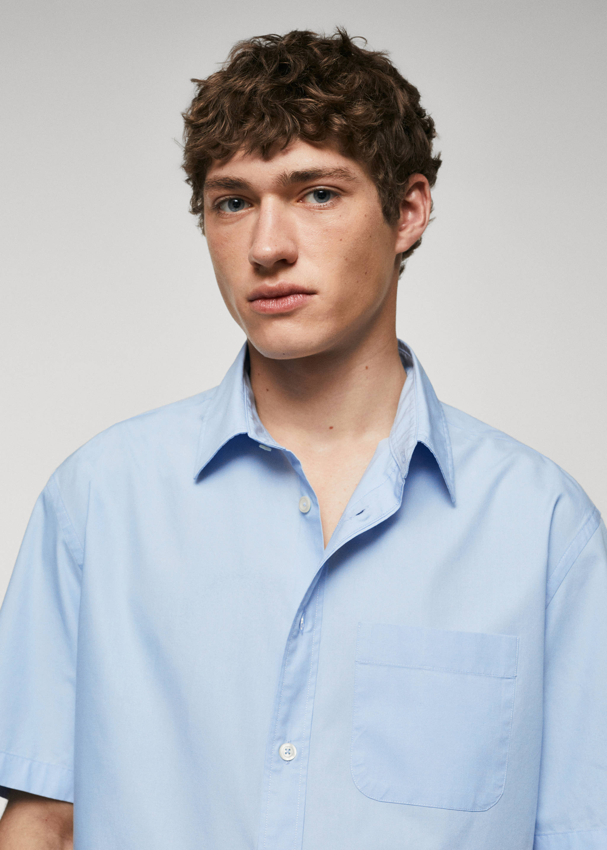 Regular-fit cotton short-sleeved shirt - Details of the article 1