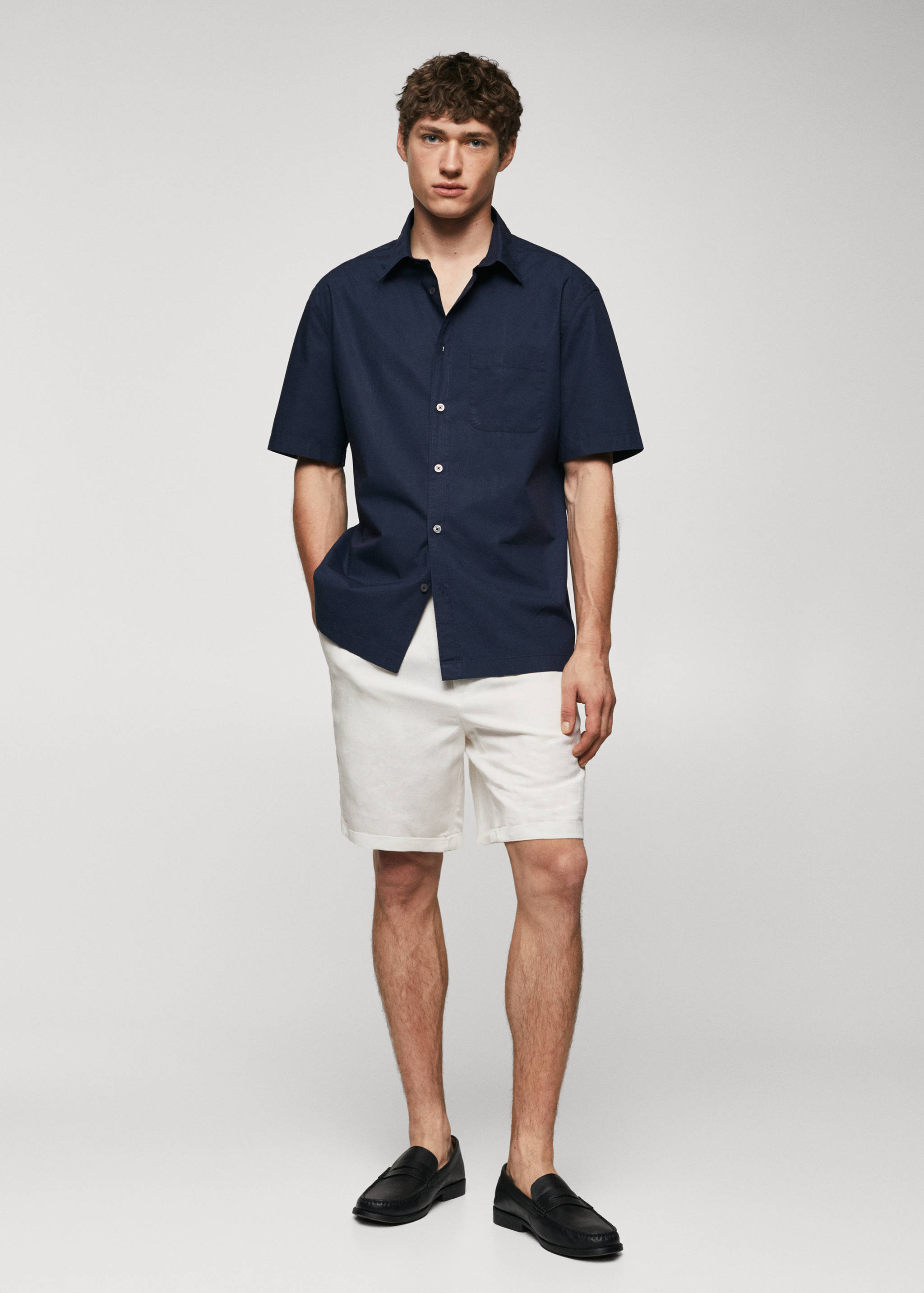 Regular-fit cotton short-sleeved shirt - General plane