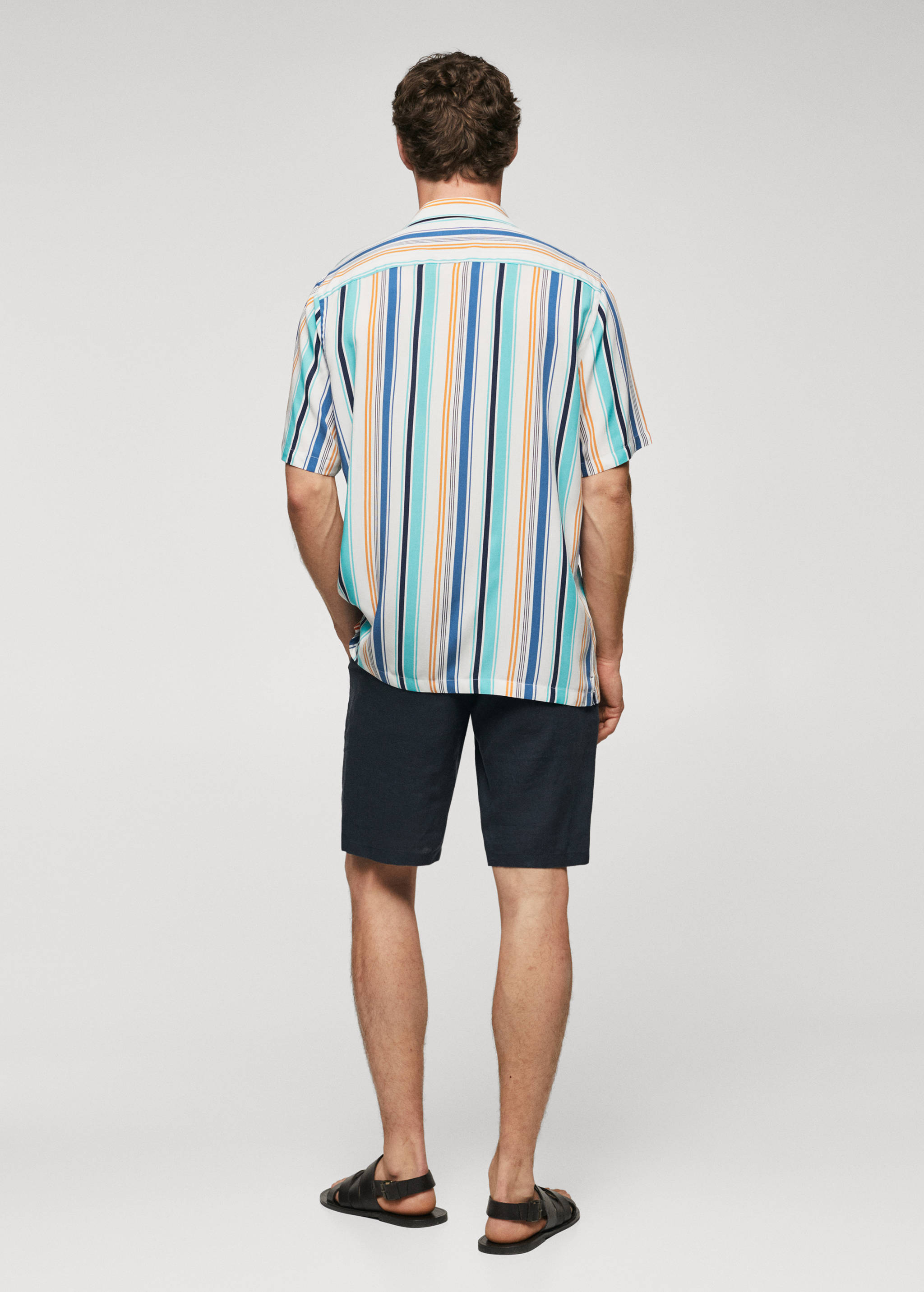 Regular-fit striped bowling shirt - Reverse of the article