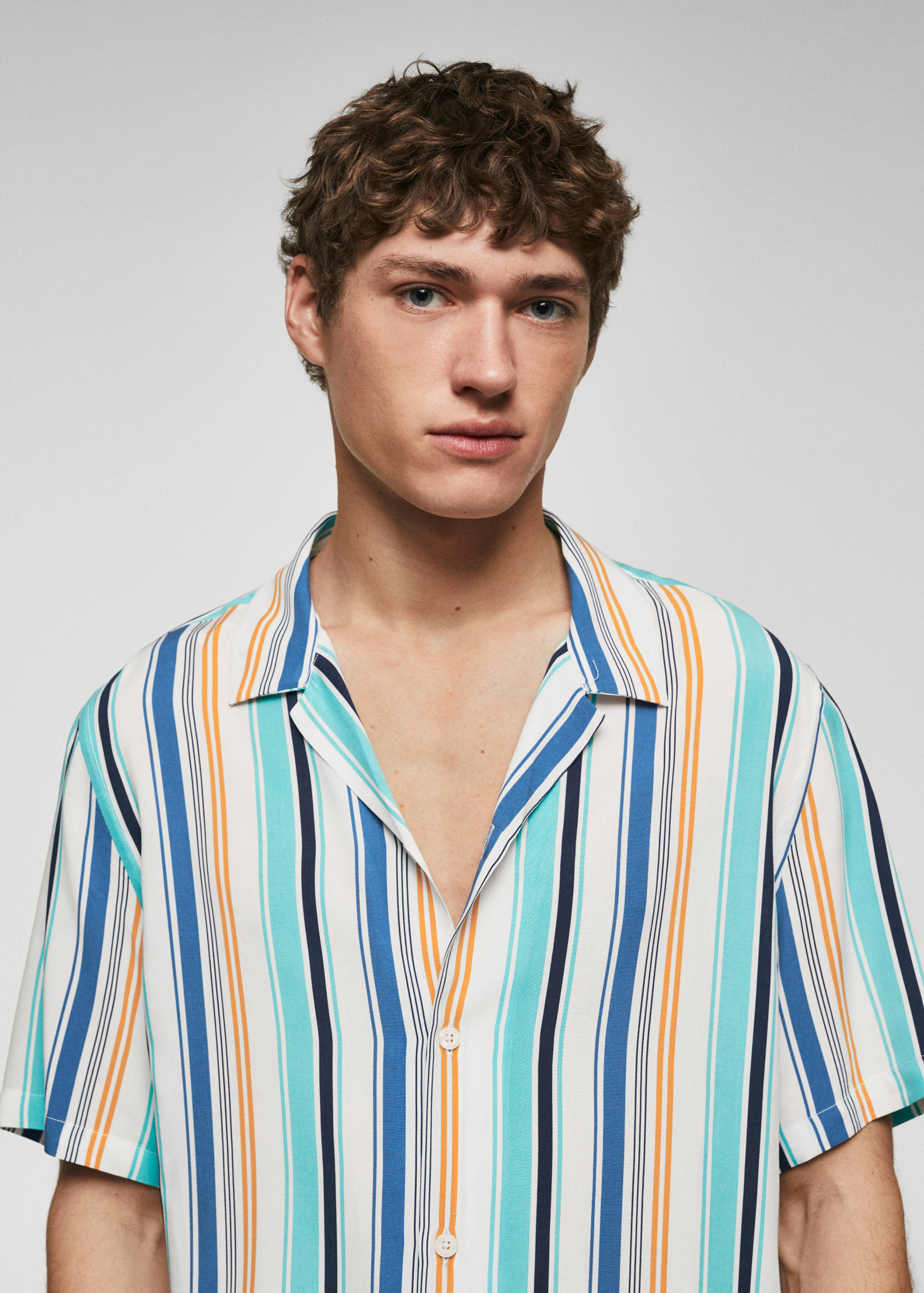 Regular-fit striped bowling shirt - Details of the article 1