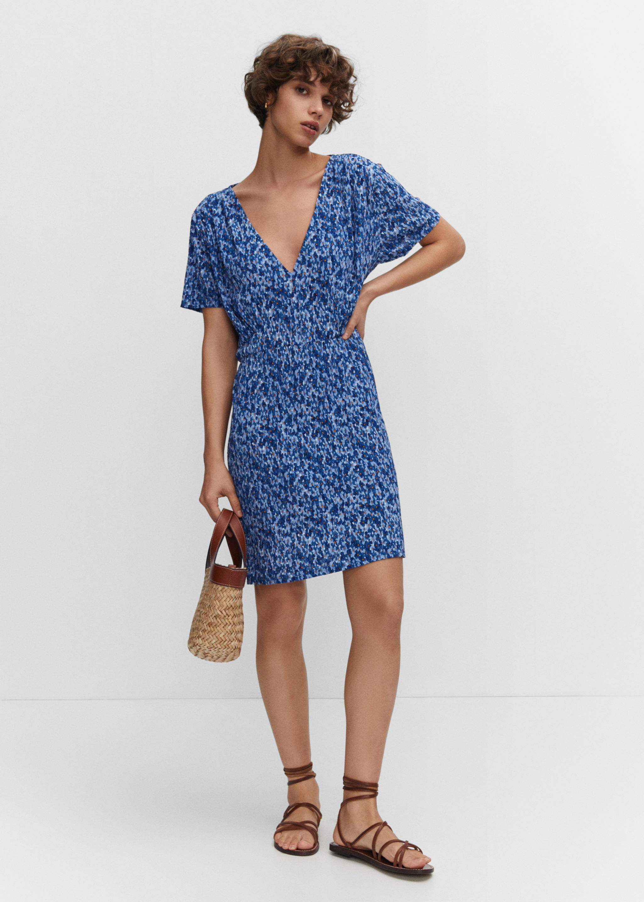 Vestido textura estampado - Plano general