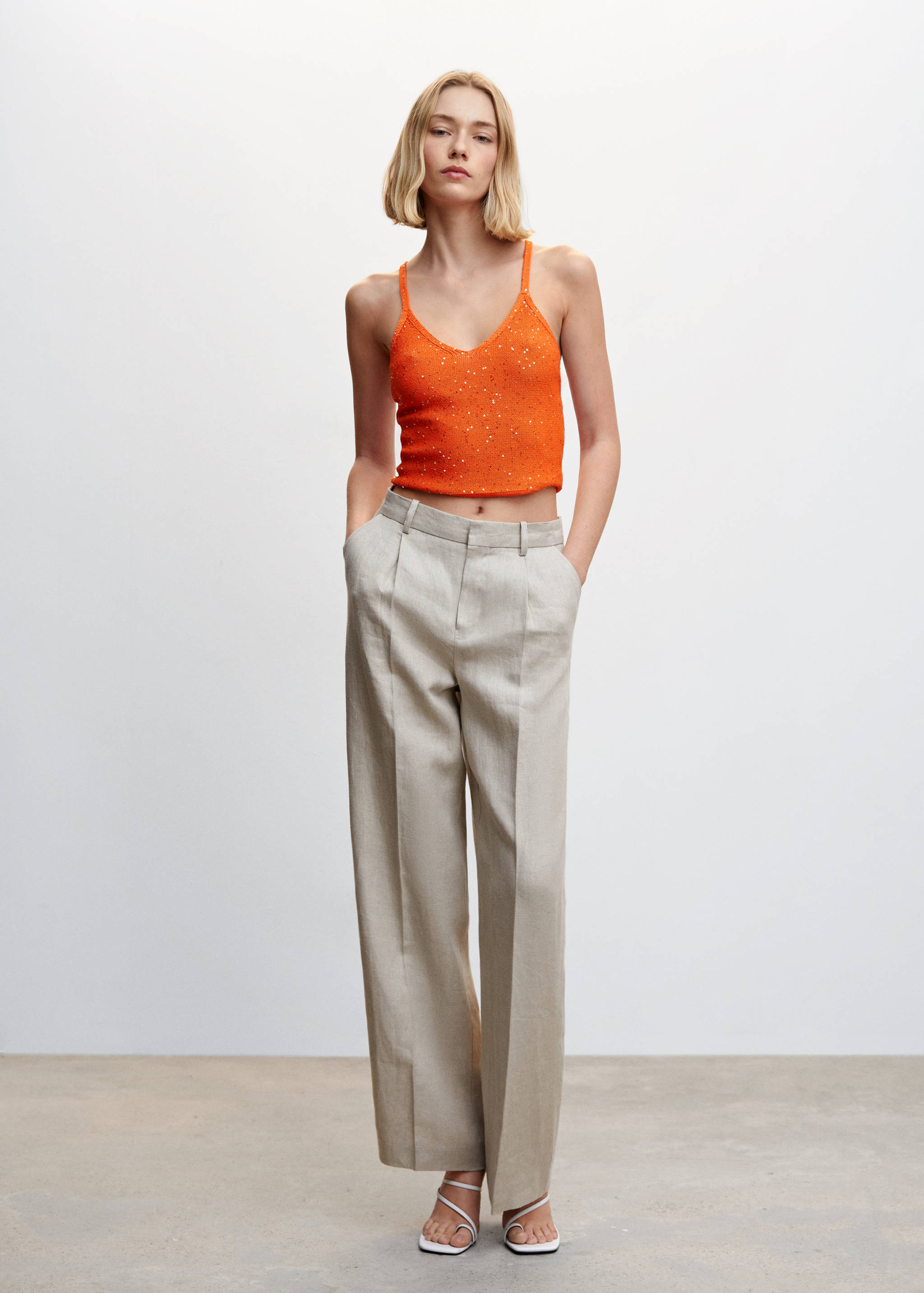 Knitted top with sequin detail - General plane