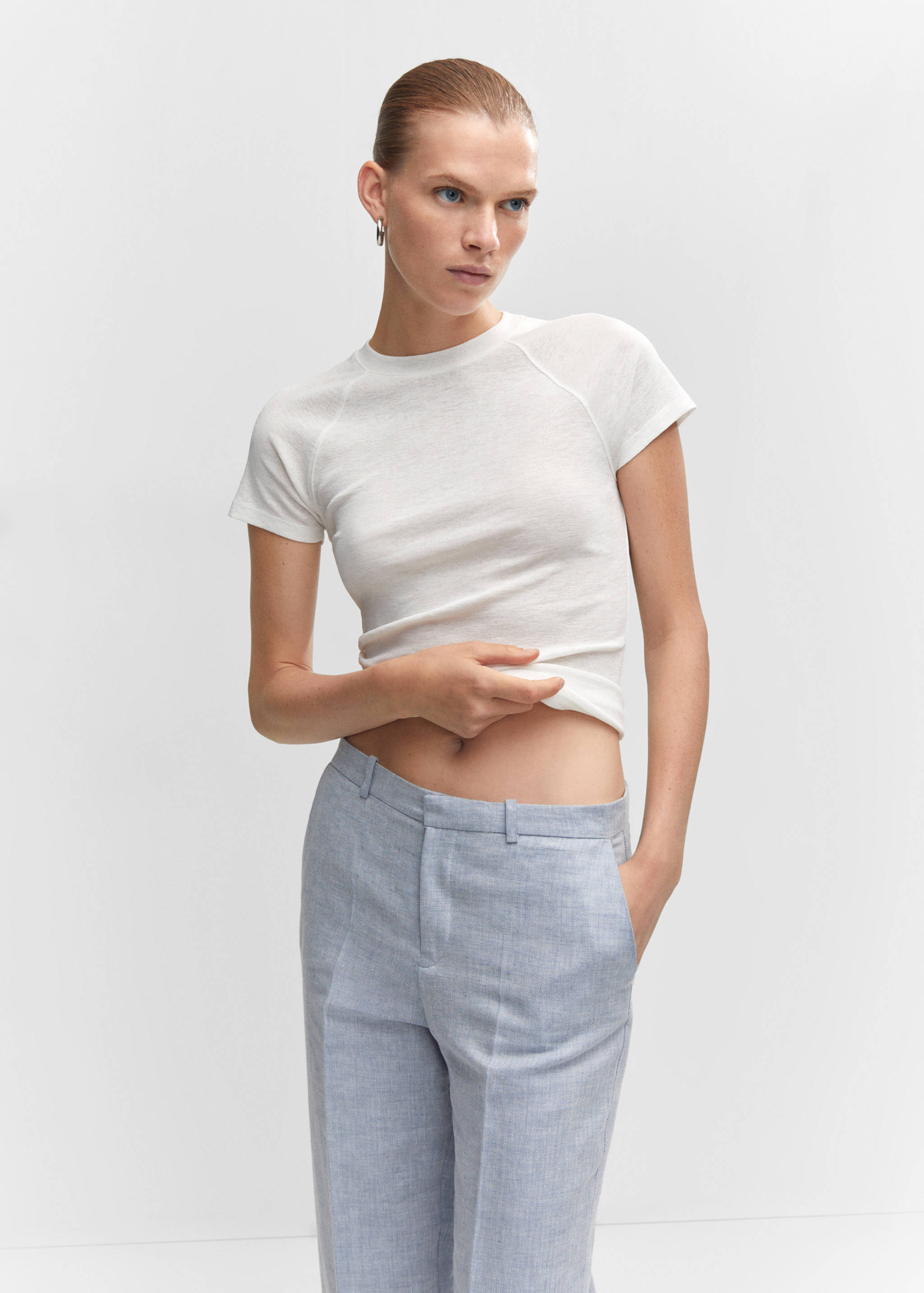 Pantalon lin texturé - Détail de l'article 1