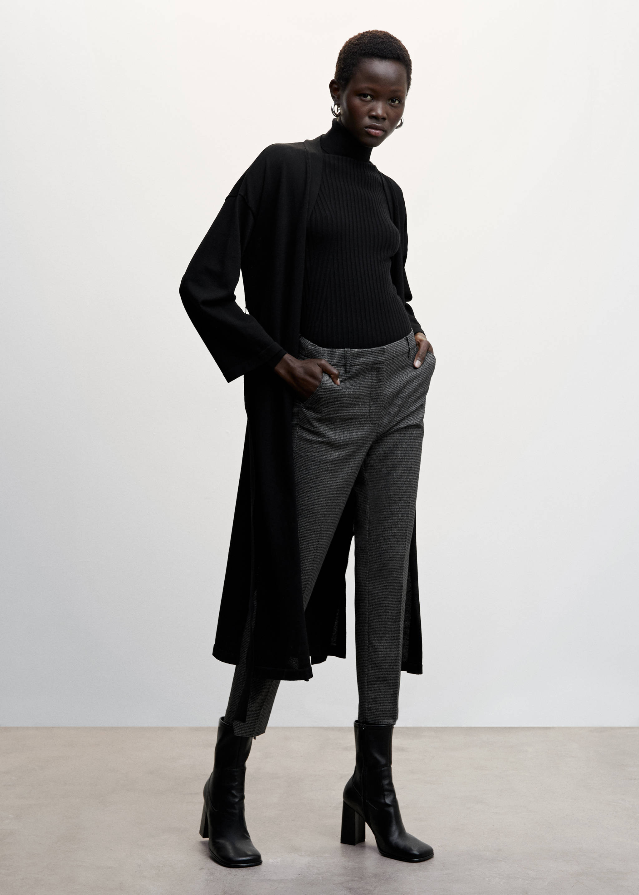 Cardigan long ceinture - Plan général
