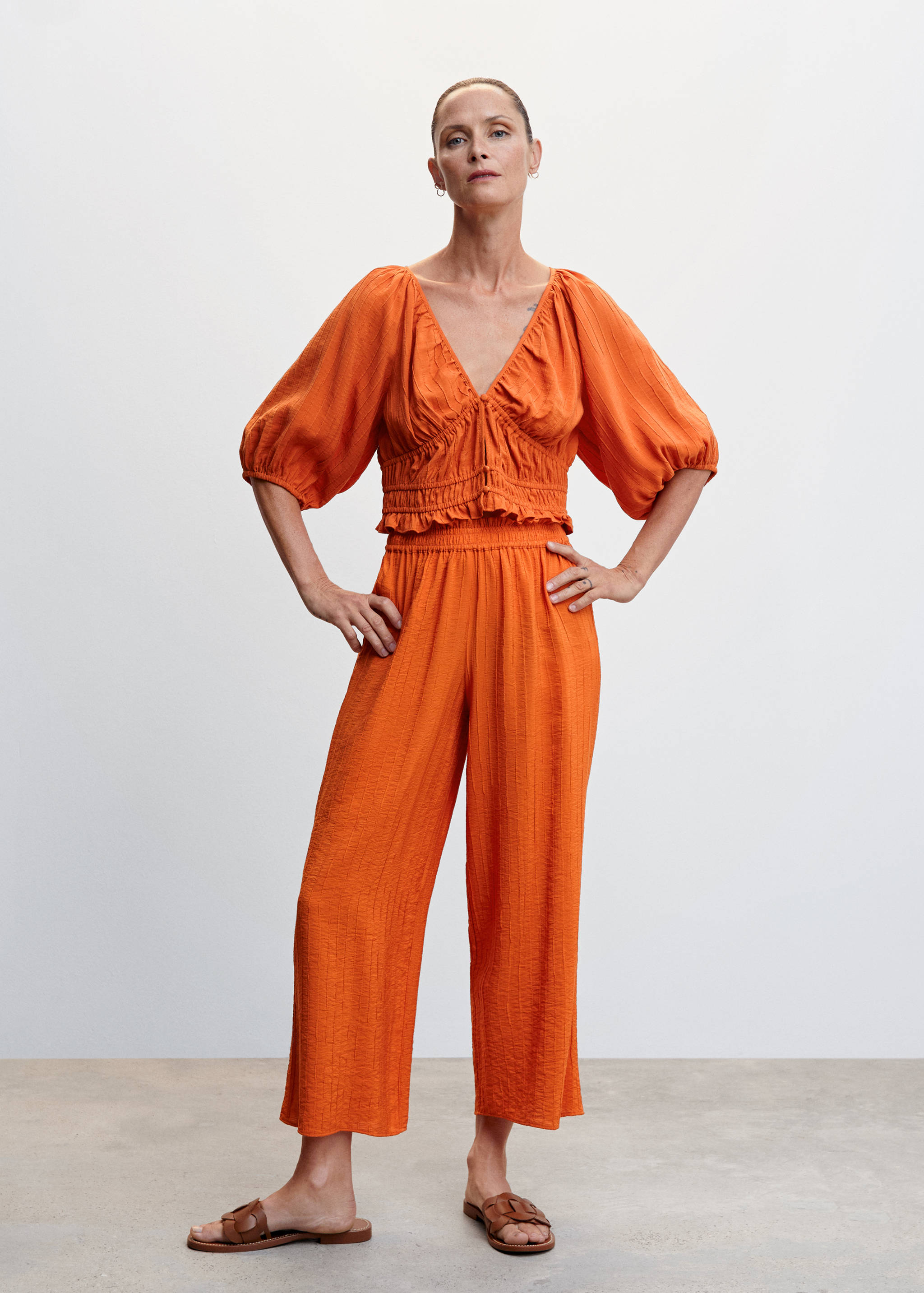 Texturierte Culotte-Hose  - Allgemeine Ansicht